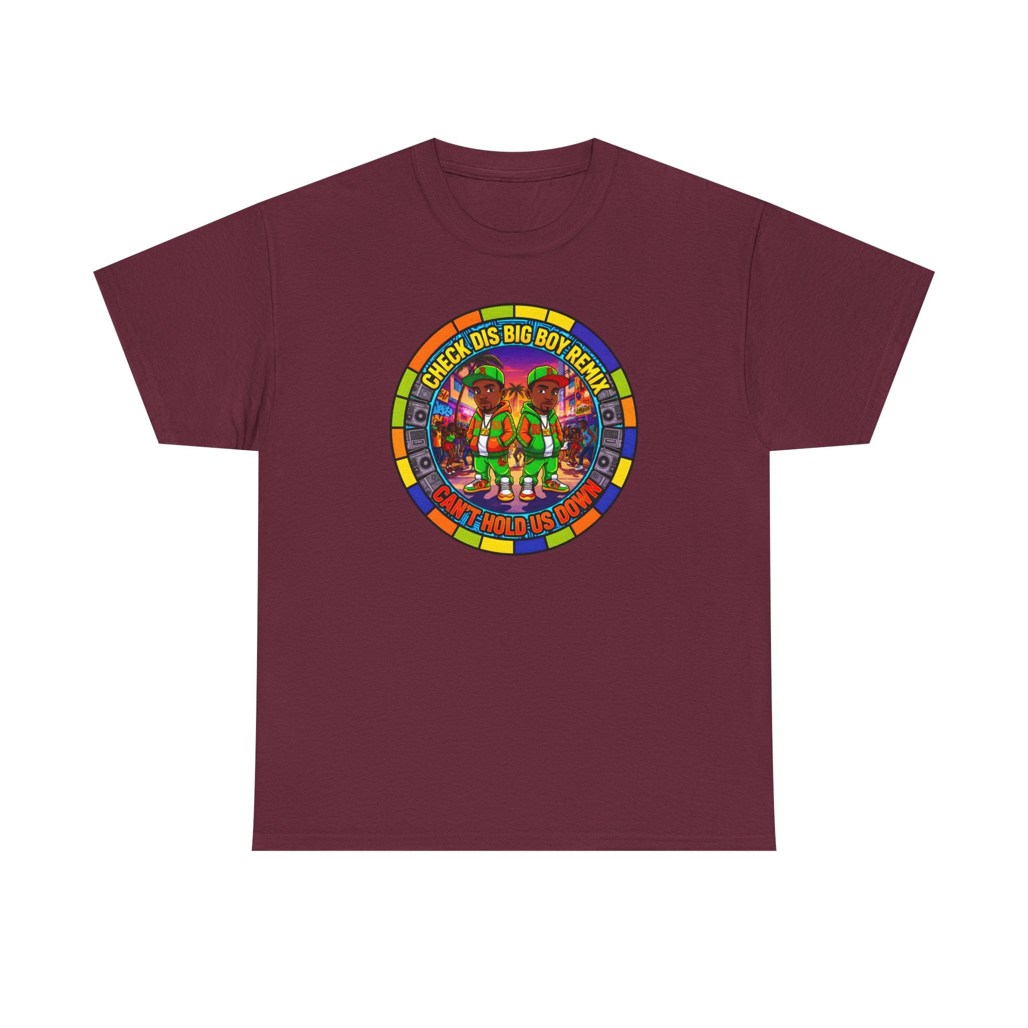 T-Shirt — "Check Dis Big Boy Remix" Colorful Cartoon Grap6hic Tee