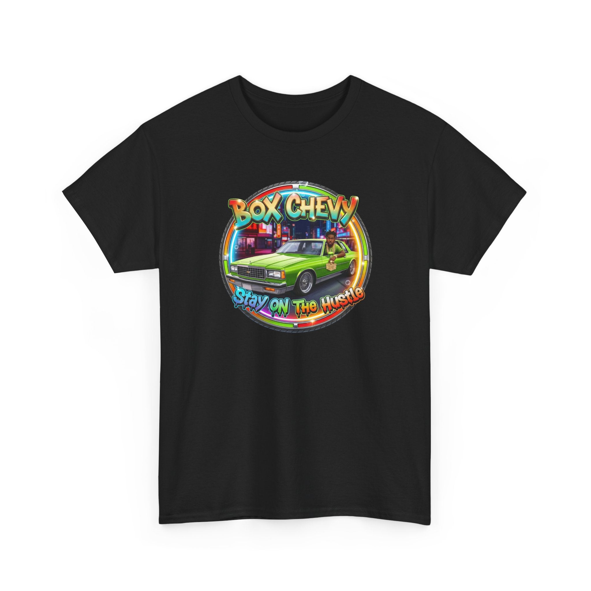 Vintage Chevy Truck Tee — "Box Chevy Stay On The Hustle" Retro Car Graphic Shirt
