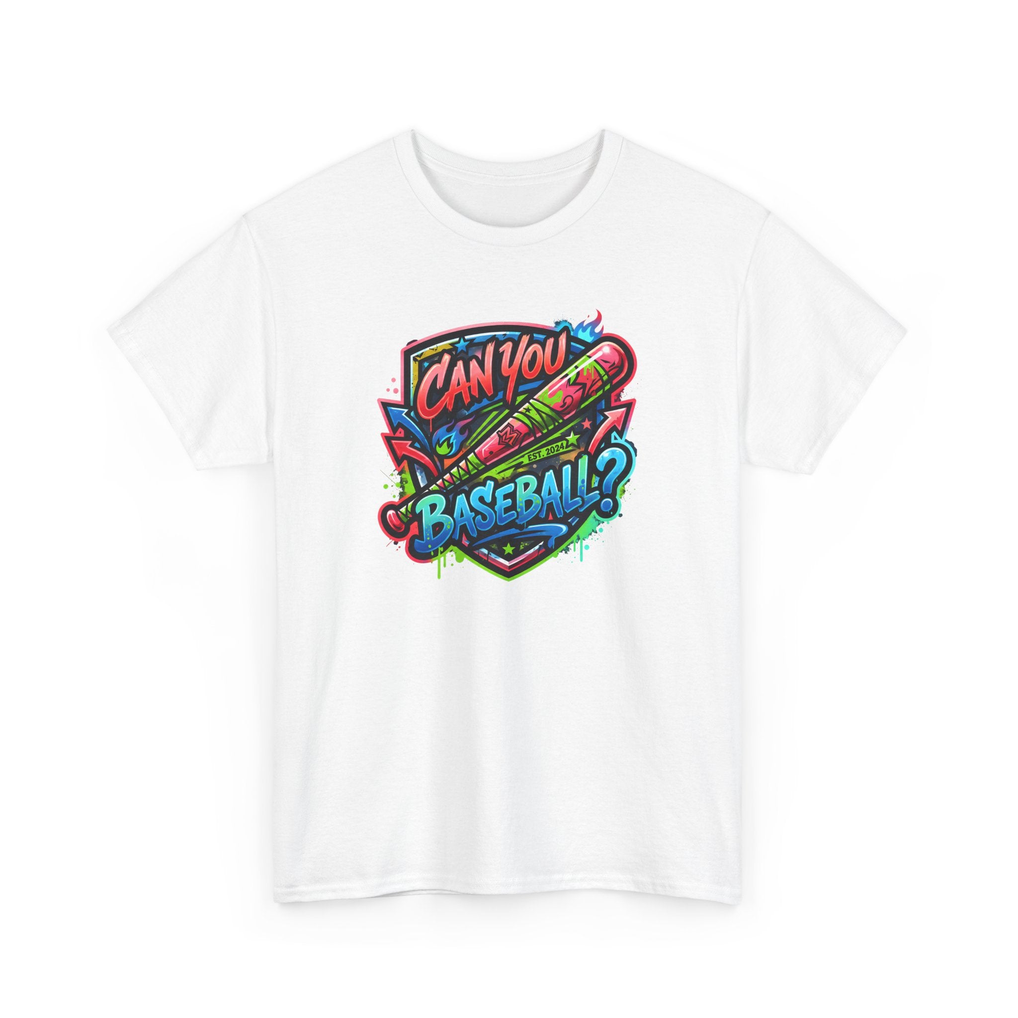 Can You Baseball? T-Shirt — Colorful Retro Baseball Graphic Tee