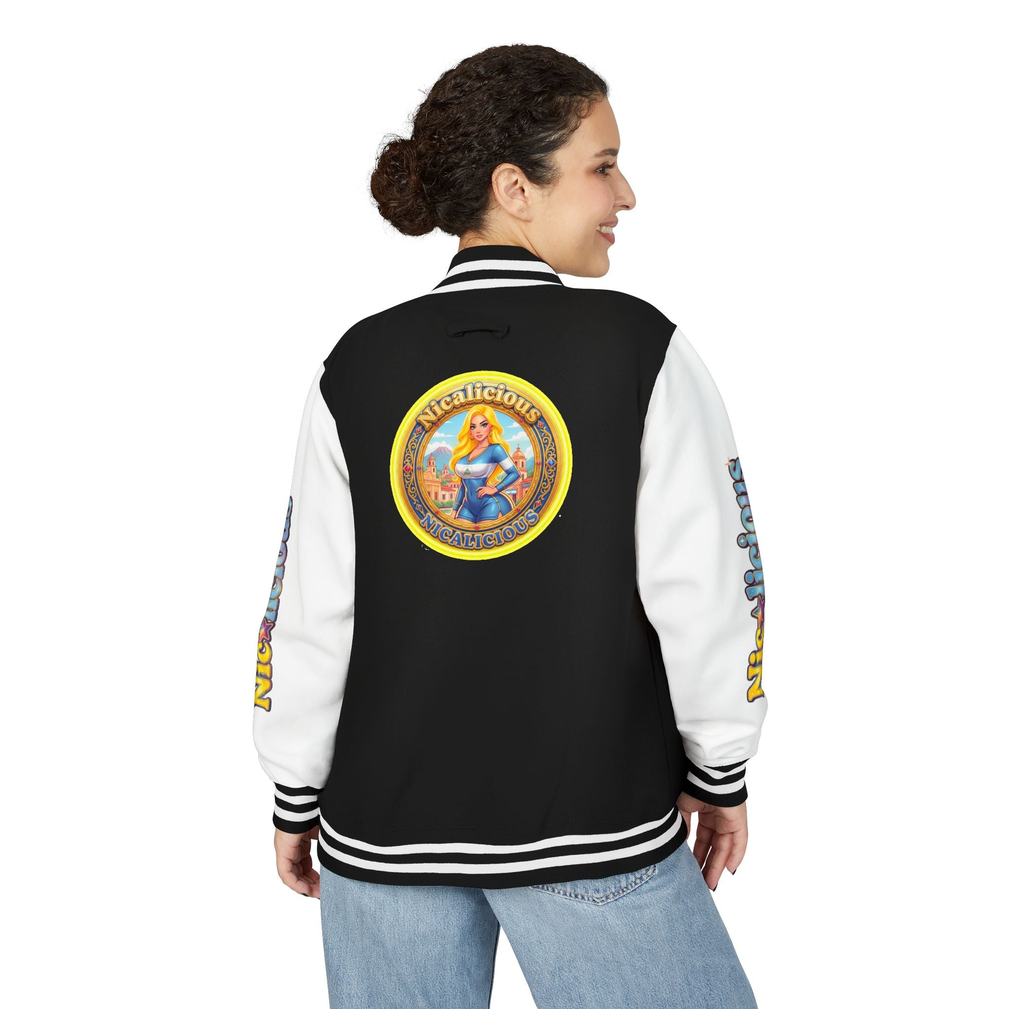 Letterman Jacket — 'Nicalicious' Retro Pinup Logo Varsity Jacket