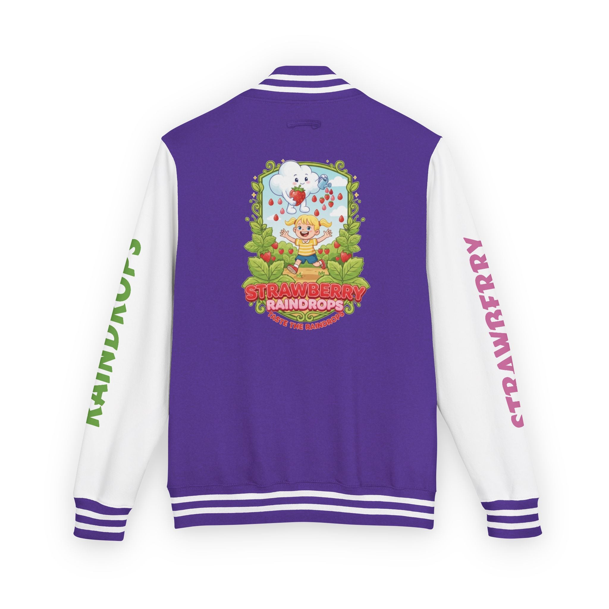 Letterman Jacket —Strawberry Raindrops Back Patch