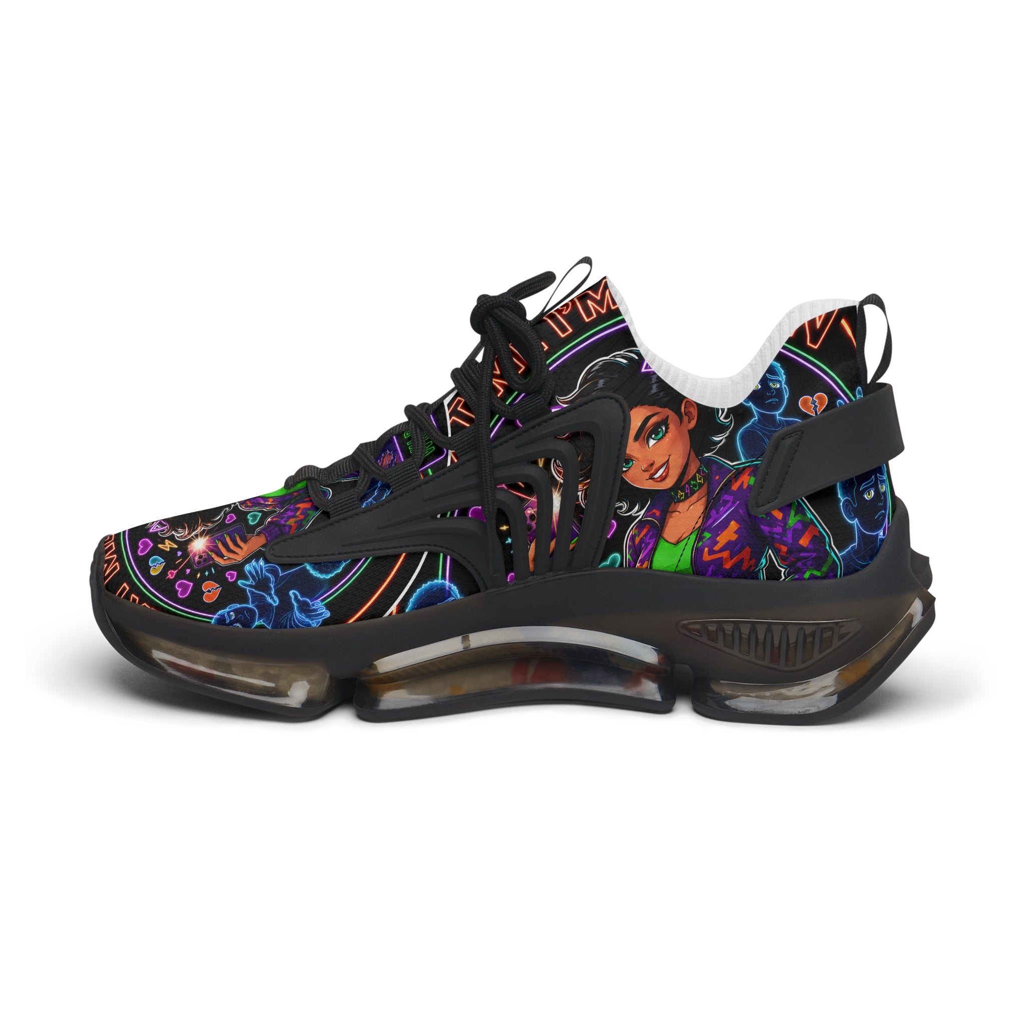 Women's Mesh Sneakers — Colorful Afrocentric Art Print Athletic Shoes