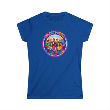 "Friends 4Ever" Graphic Tee — Retro Diverse Girl Squad Shirt