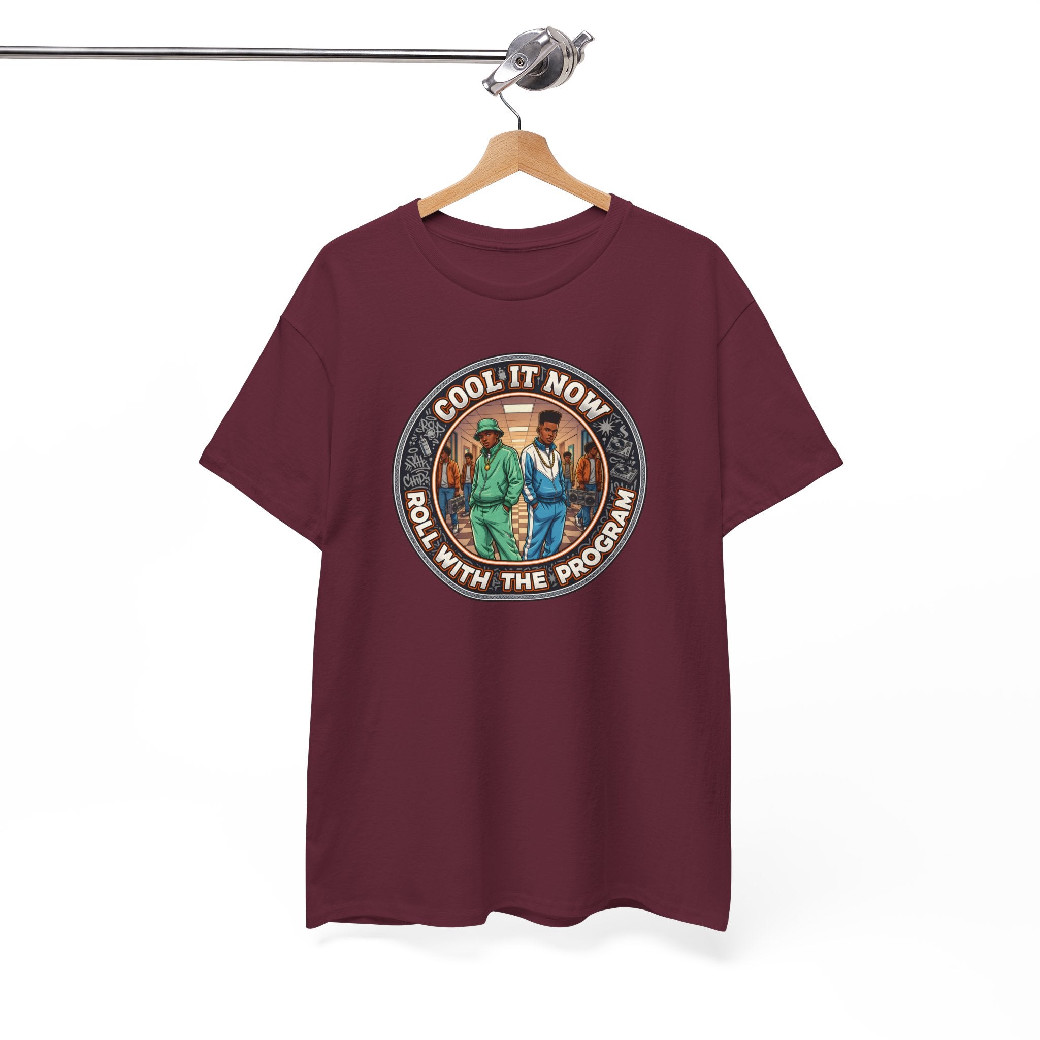 Cool It Now Tee — "Cool It Now Roll With The Program" Vintage Patch Graphic T-Shirt