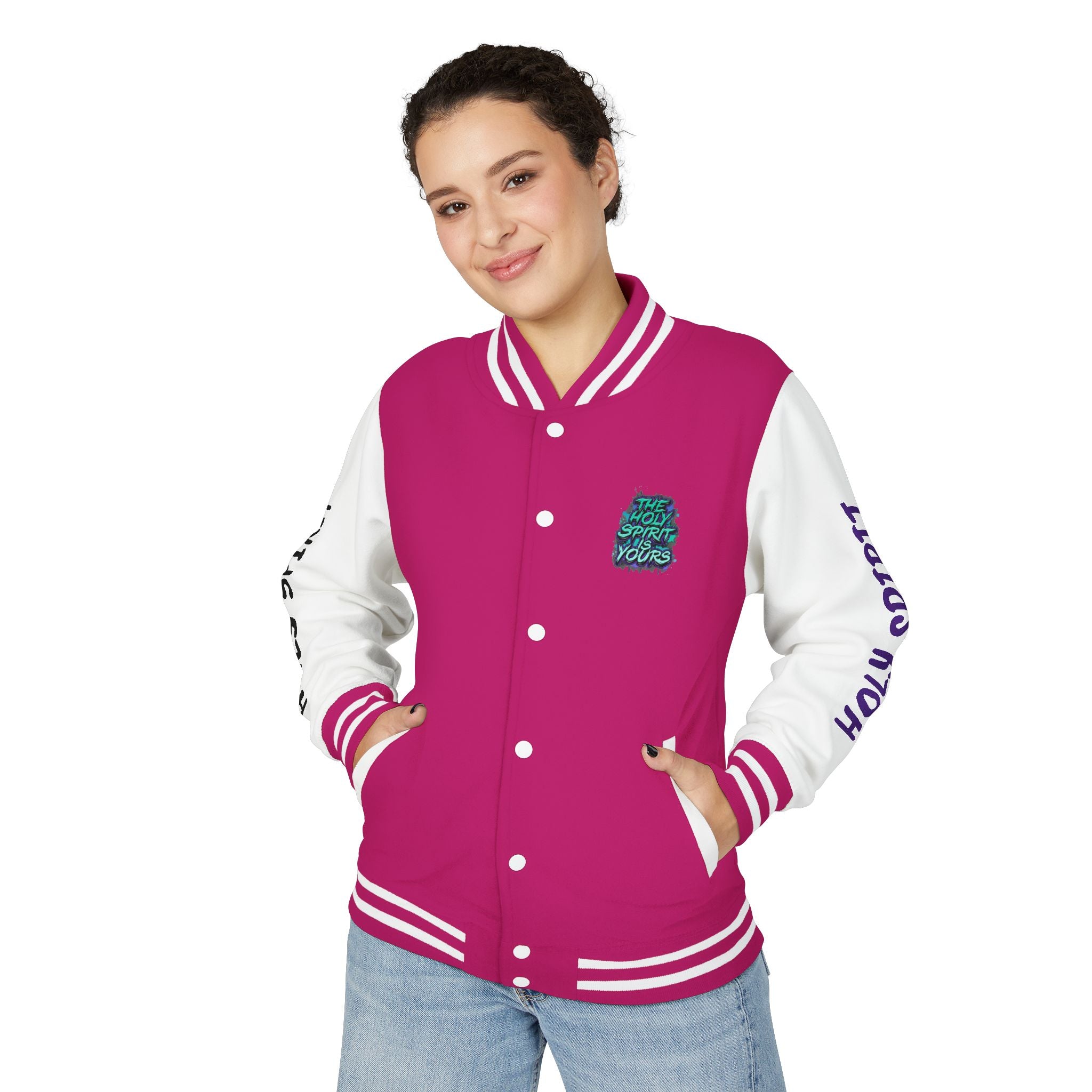 Letterman Jacket — "The Holy Spirit Is Yours" Graphic