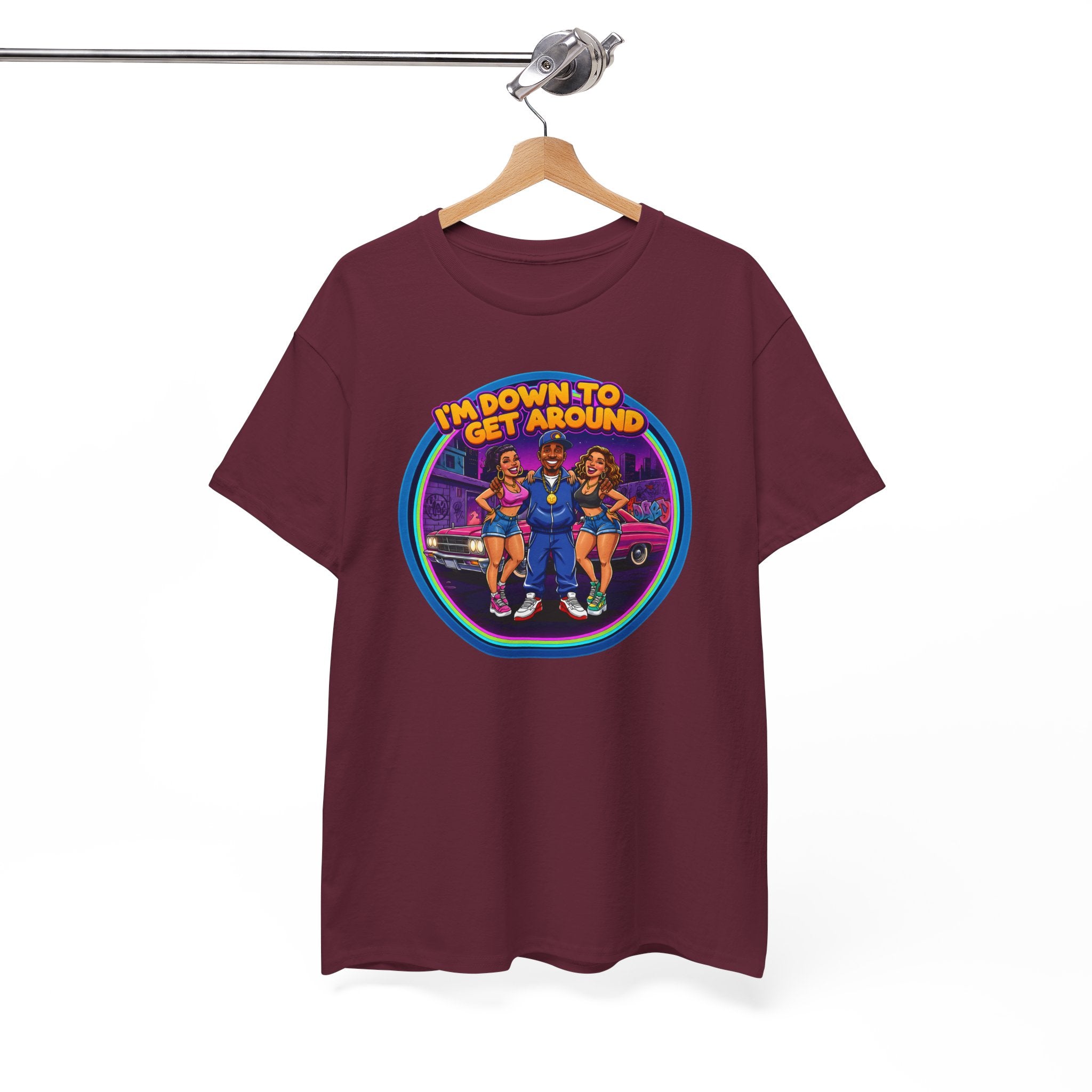 T-Shirt — 'I'm Down to Get Around' Retro Skate Crew Graphic Tee