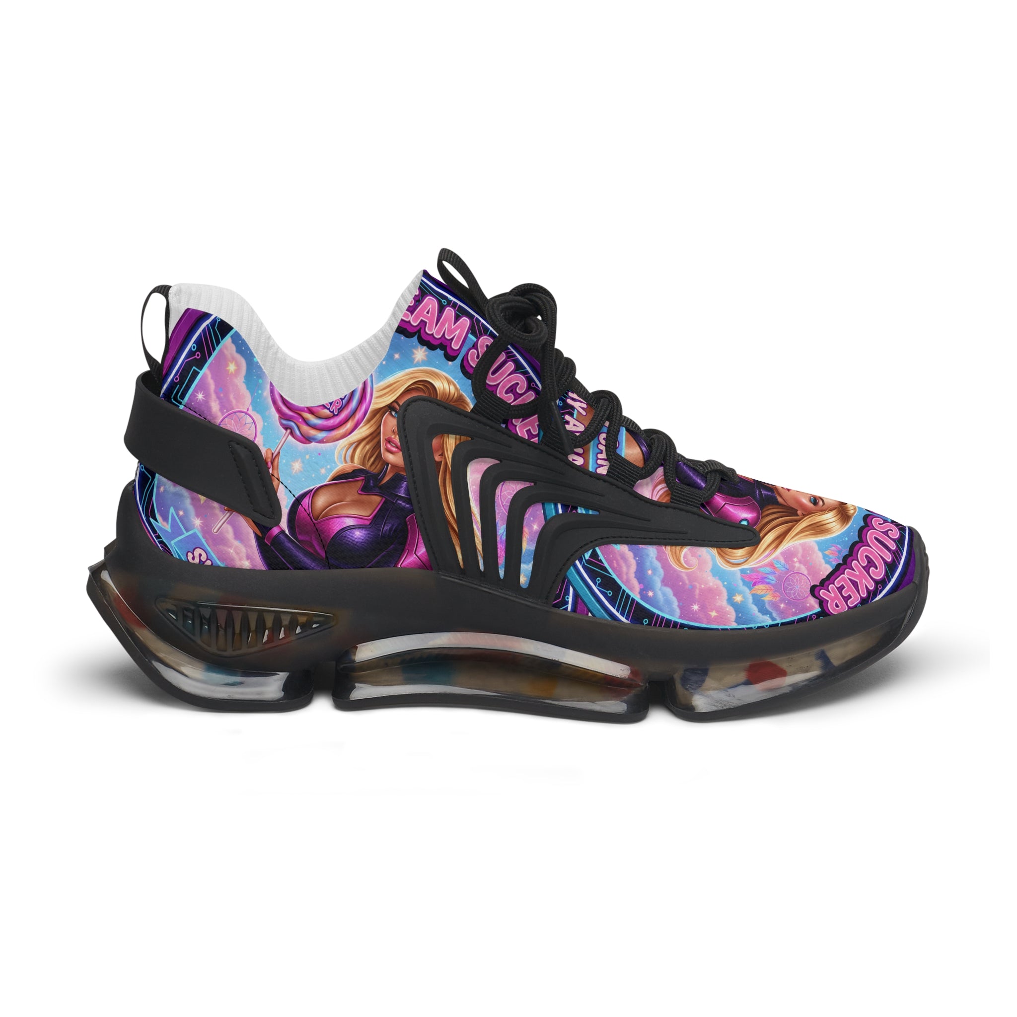 Women's Mesh Sneakers — Colorful Pop-Art 'A Dream Sucker' Graphic Athletic Shoes