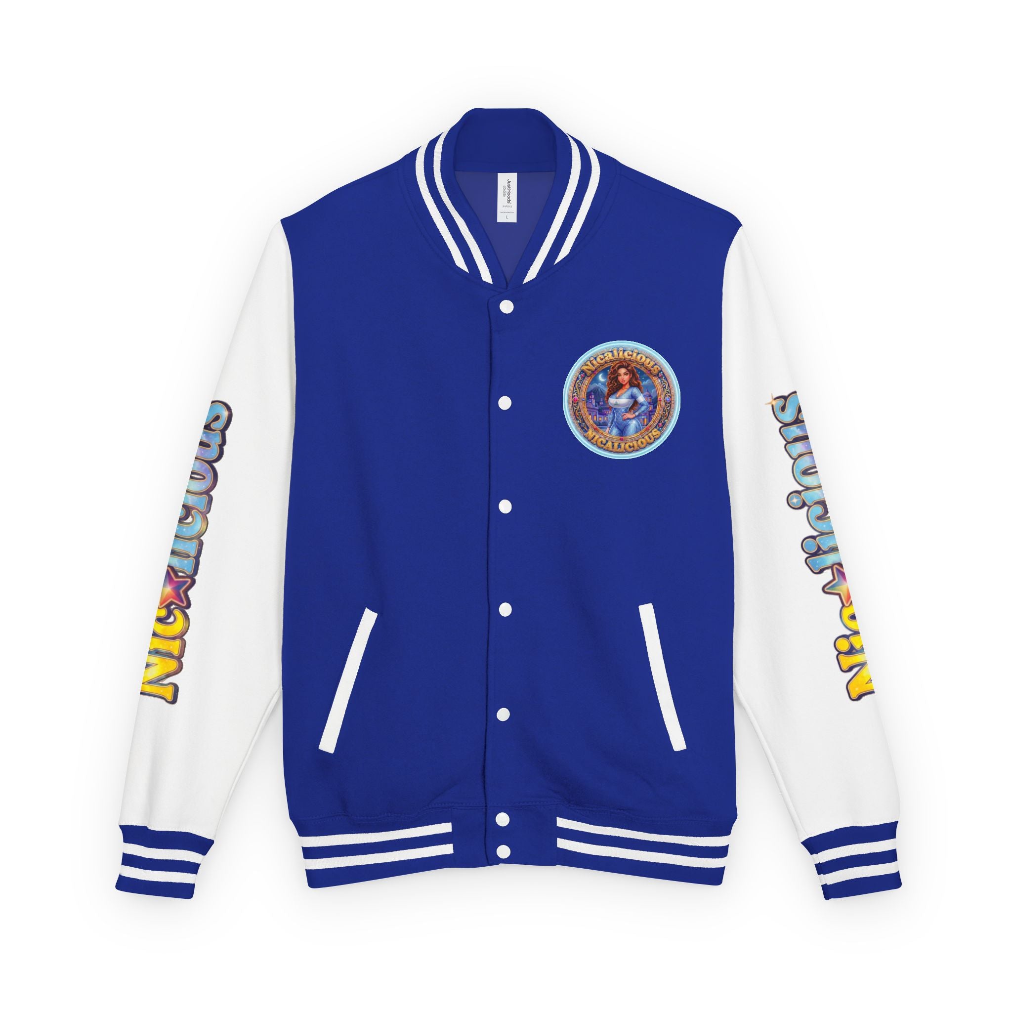 "Nicalicious" Letterman Jacket - Retro Pinup Graphic Varsity Bomber