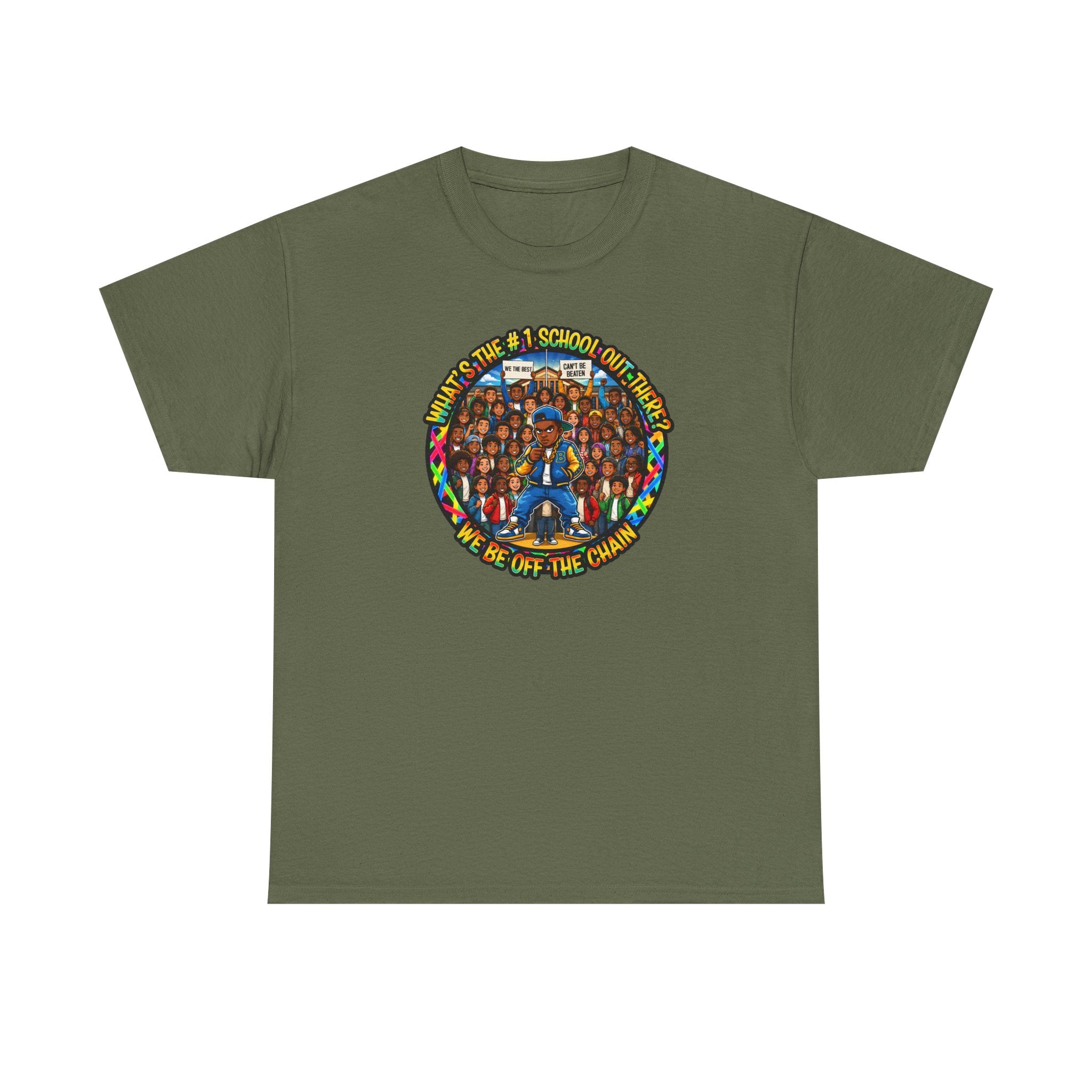 Community Unity Tee — "What's The #1 School Out There" Illustration Shirt