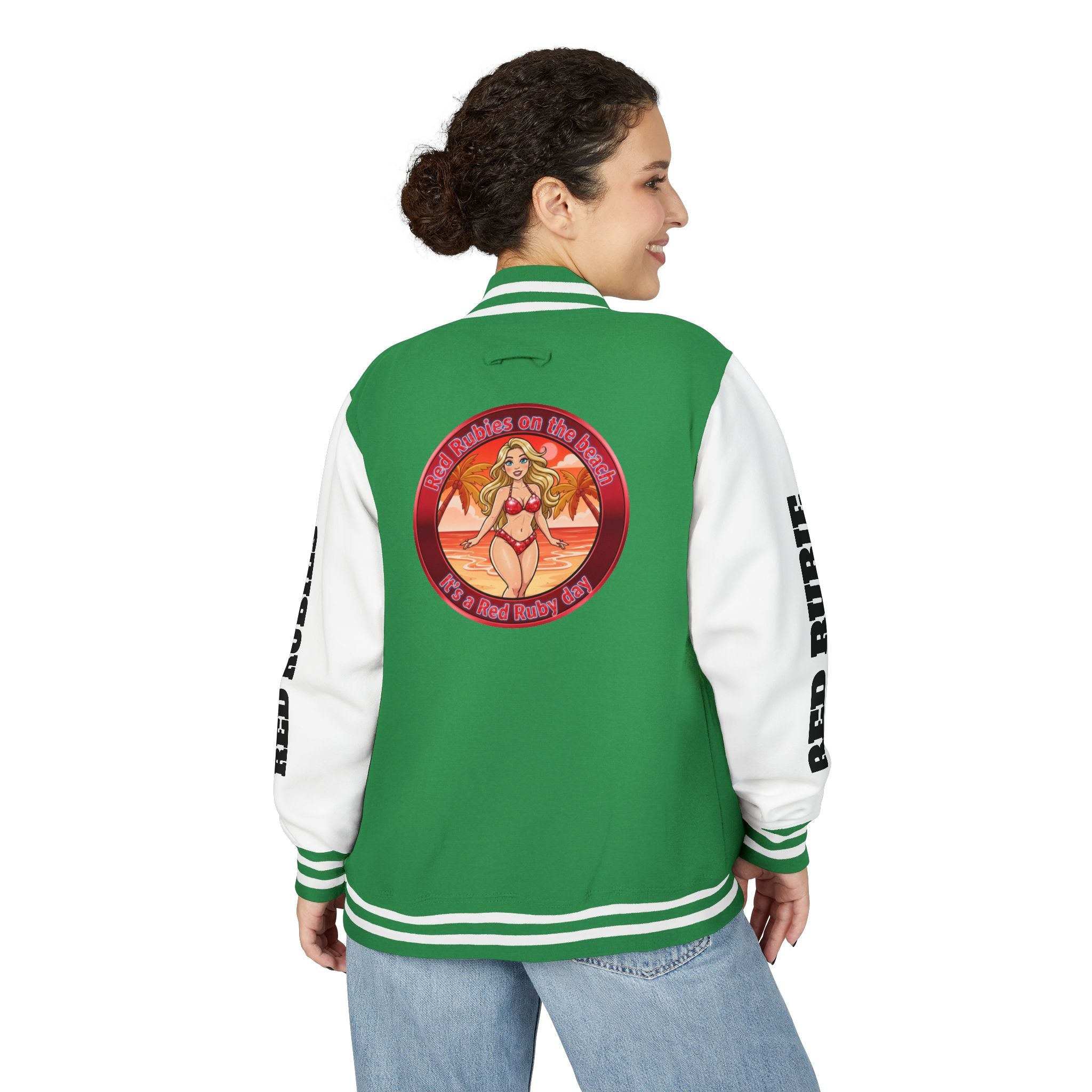 Jacket Letterman Jacket- "It's A Red Rubie Day"