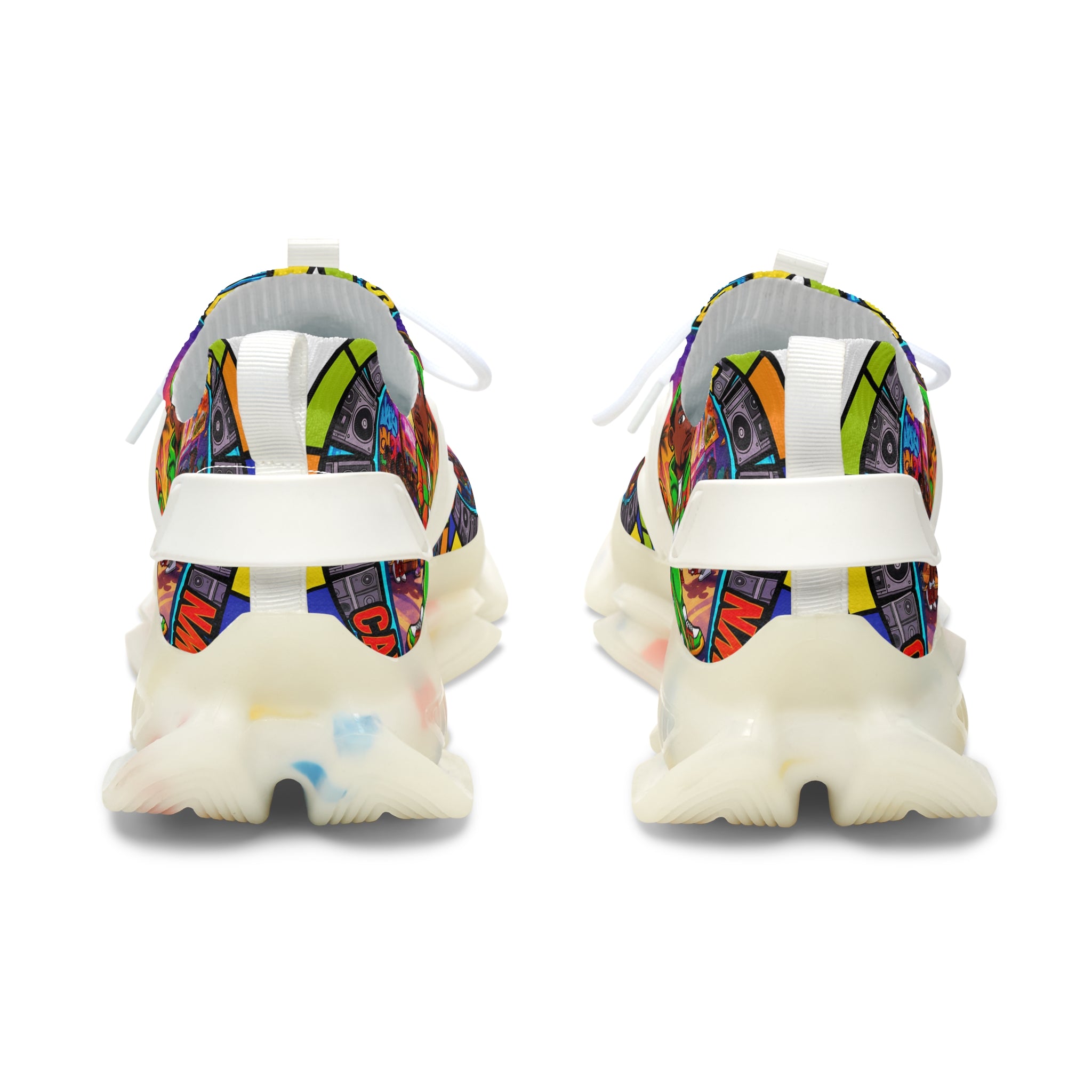 Women's Mesh Sneakers — Colorful Retro 'Check Dis Big Boy Remix' Graphic Trainers