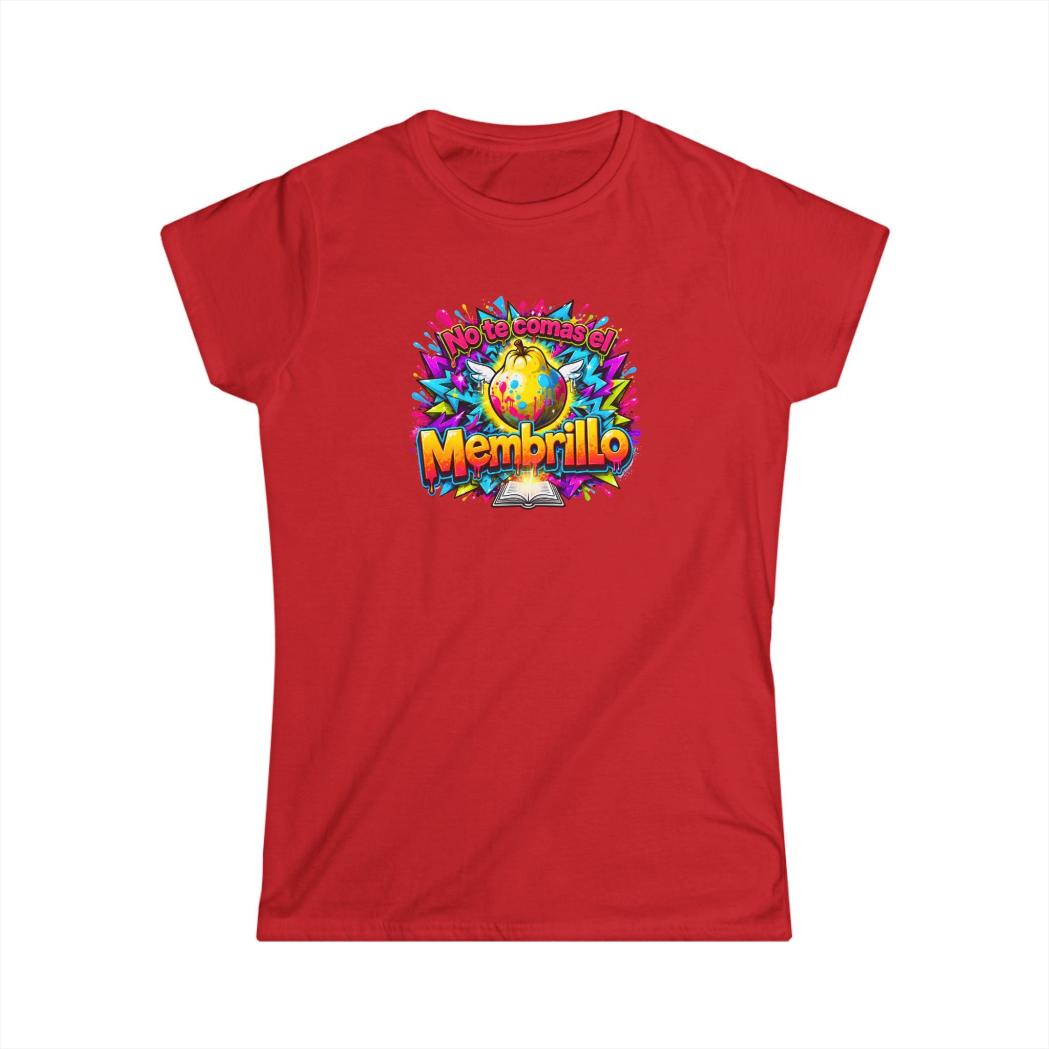 T-Shirt — Colorful "No Te Comas El Membrillo" Graphic Tee (Vibrant Fruit Art)