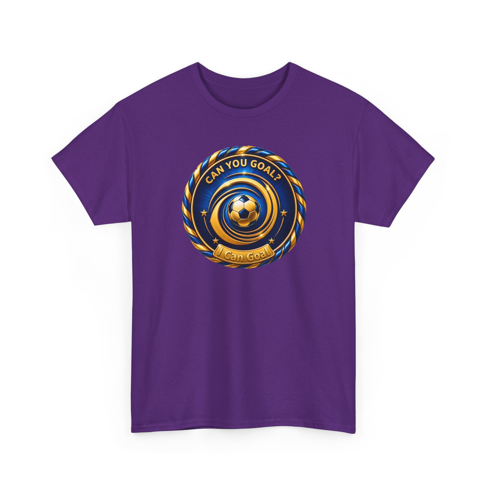 Soccer Badge Tee — "Can You Goal?" Graphic Soccer Shirt