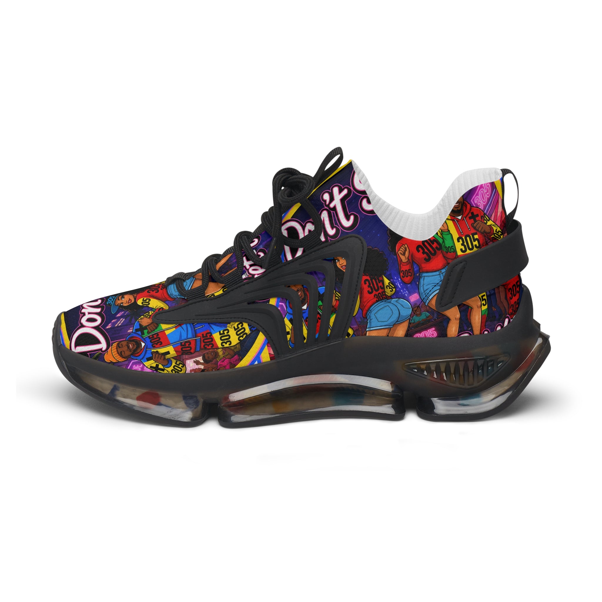 Women's Mesh Sneakers — Bold Graphic 'Don't Stop' Fashion Trainers