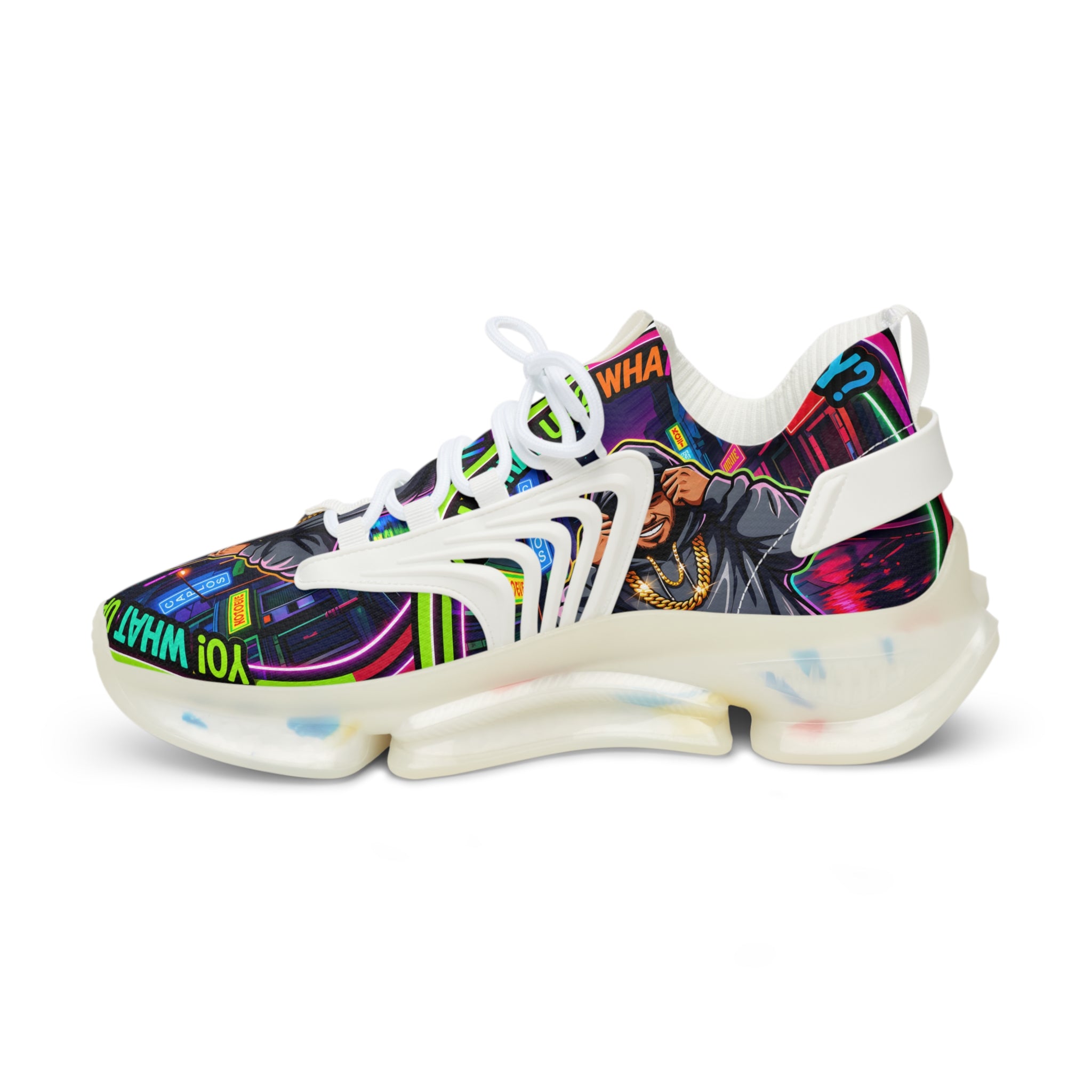 Men's Mesh Sneakers — " Yo, What's up? Rapper Graphic Athletic Shoes