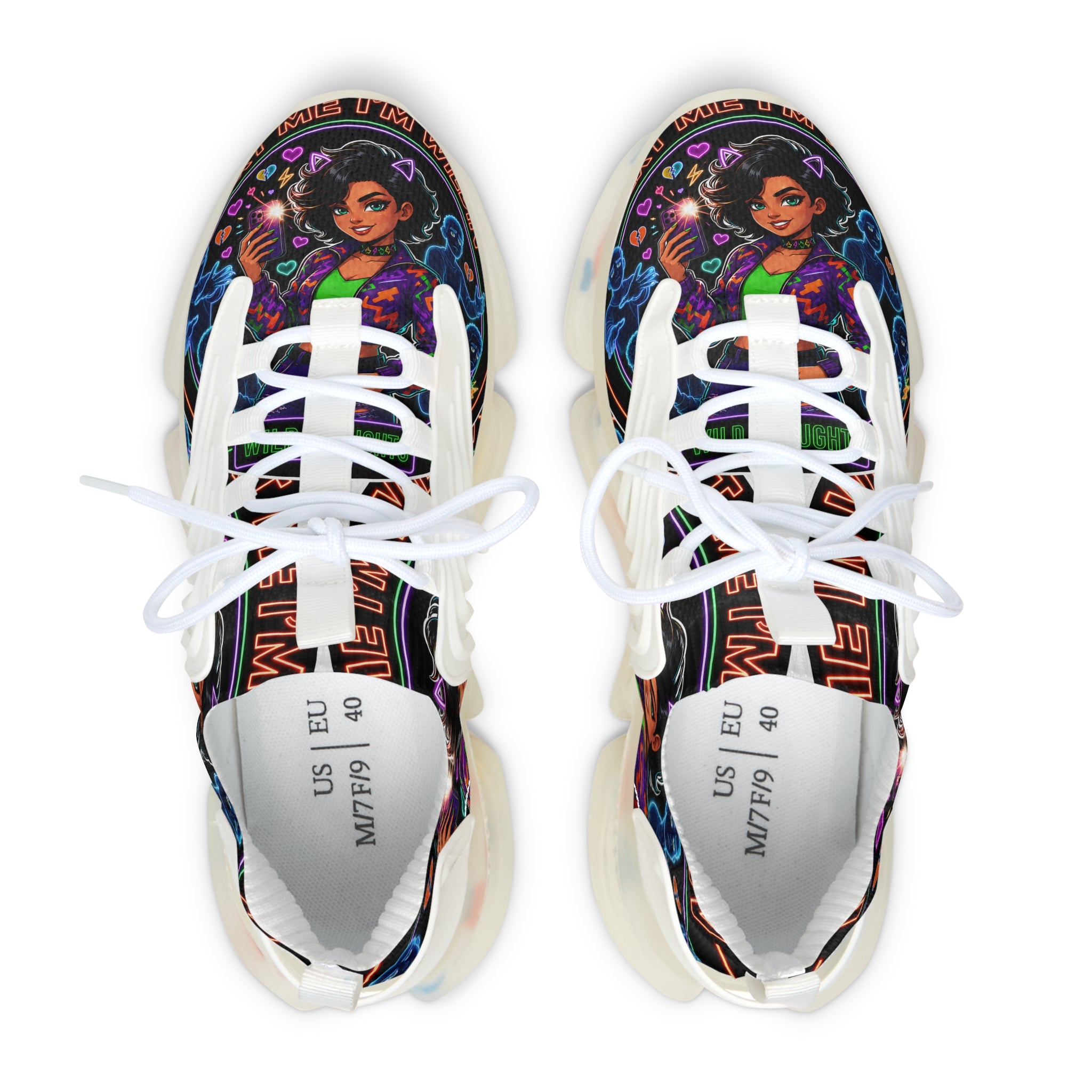 Women's Mesh Sneakers — Colorful Afrocentric Art Print Athletic Shoes