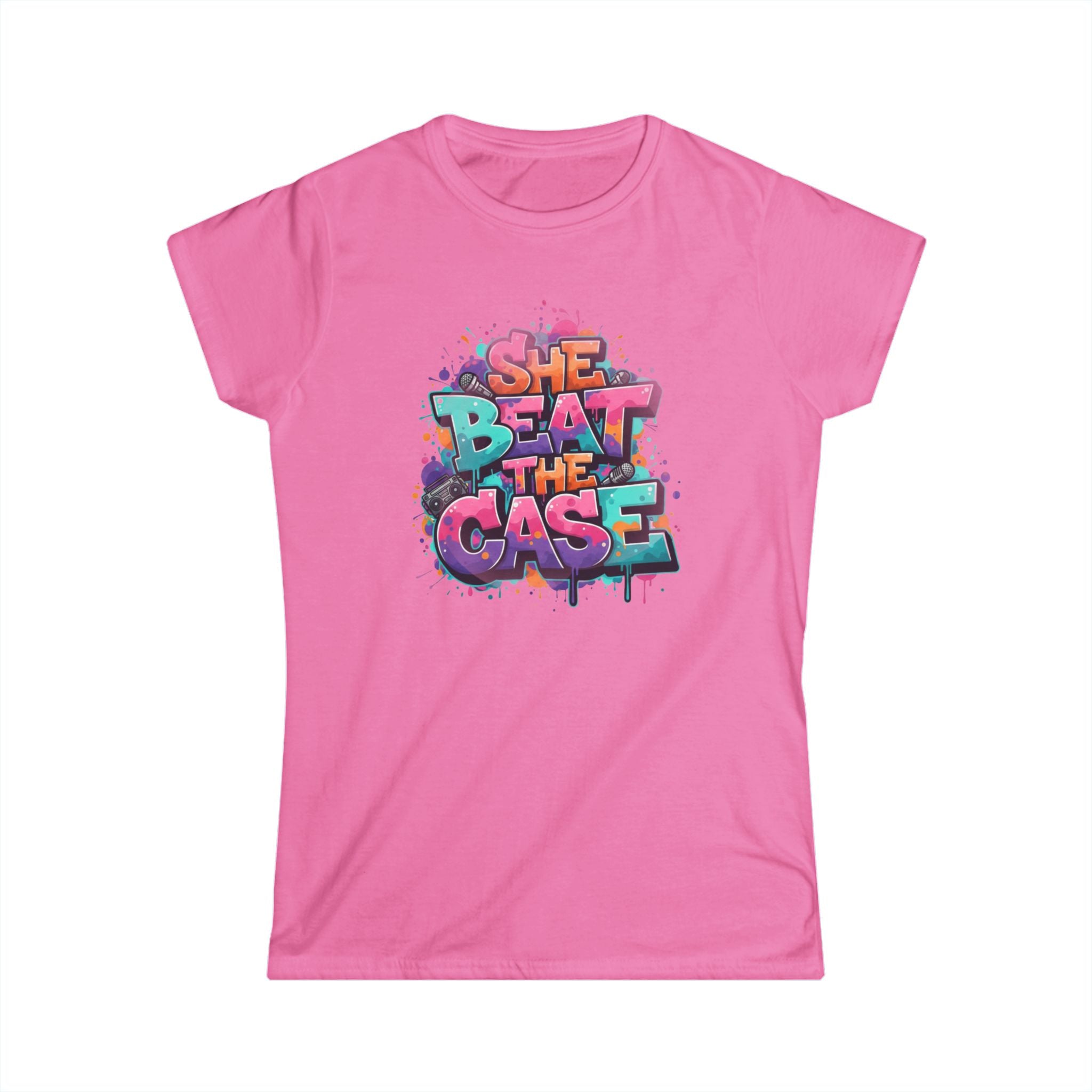 "She Beat the Case" Tee — Bold Graffiti Women’s Victory T-Shirt