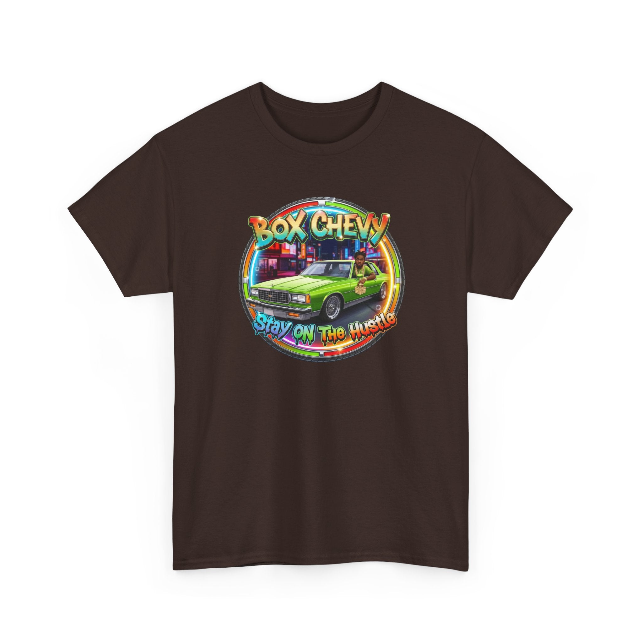 Vintage Chevy Truck Tee — "Box Chevy Stay On The Hustle" Retro Car Graphic Shirt