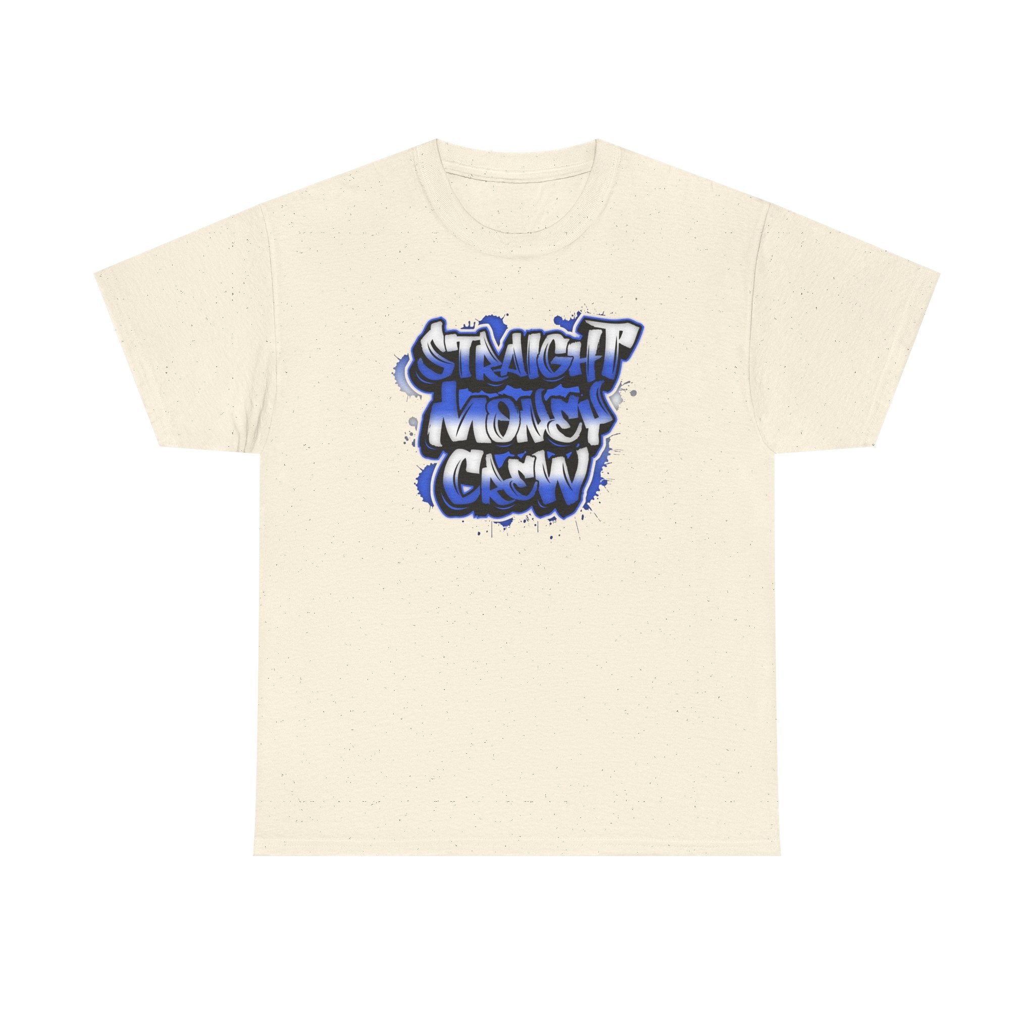T-Shirt — "Stackin' Money Crew" Blue Graffiti Graphic Tee