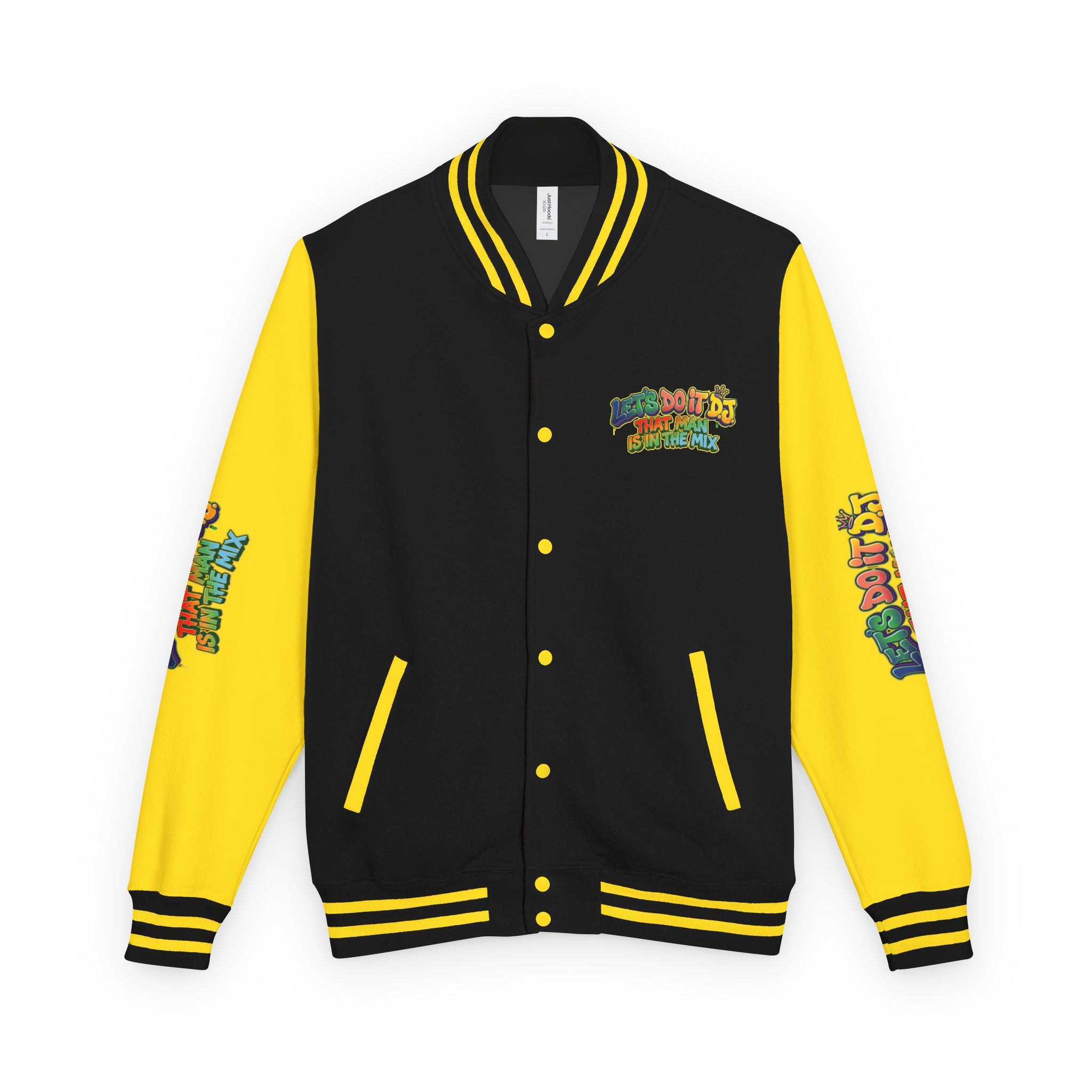 Letterman Jacket — 'Let's Do It' DJ Graphic Varsity Jacket