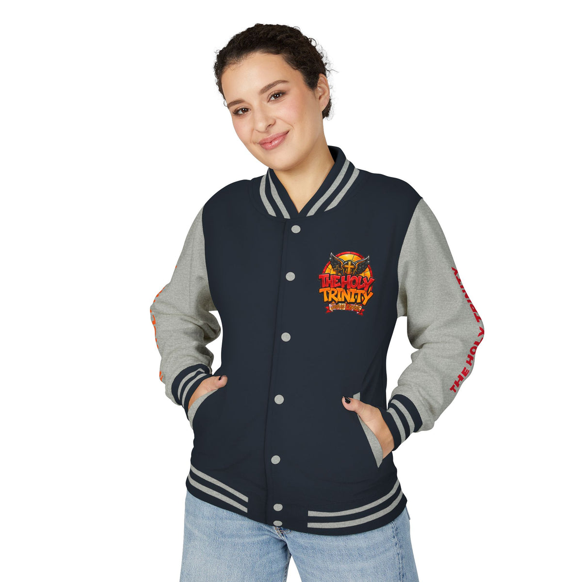 Letterman Jacket — "The Holy Trinity "Graphic Varsity Jacket