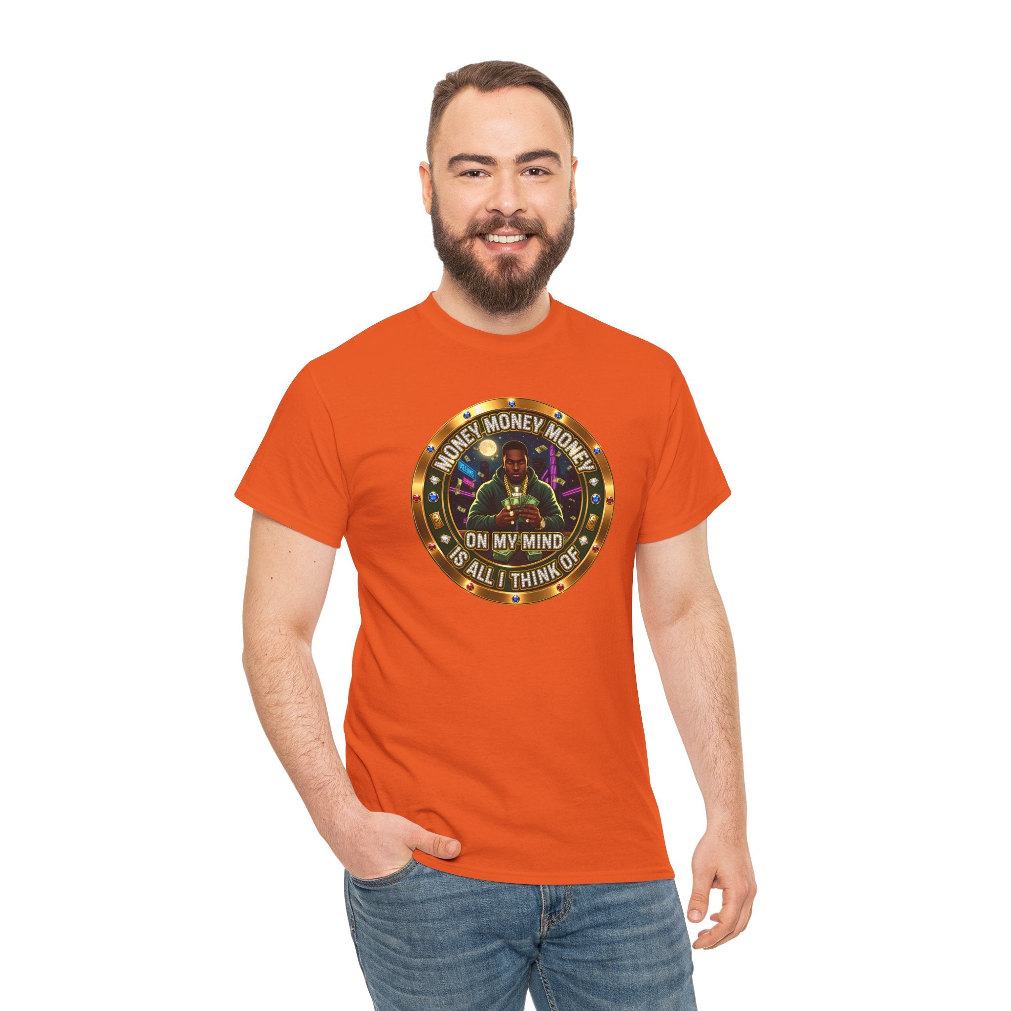 "Money On My Mind" Graphic Tee — Retro Casino Coin Design