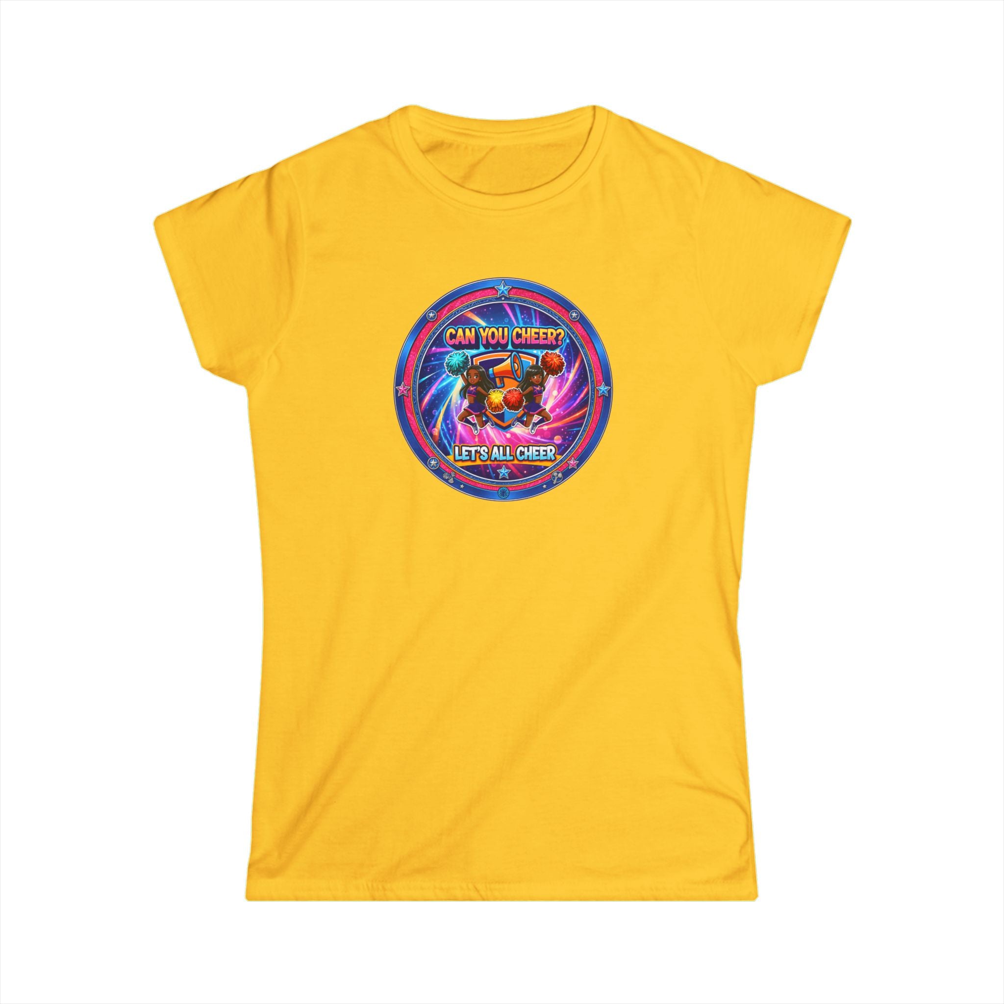 "Can You Cheer? Let’s All Cheers" Retro Neon Graphic Tee