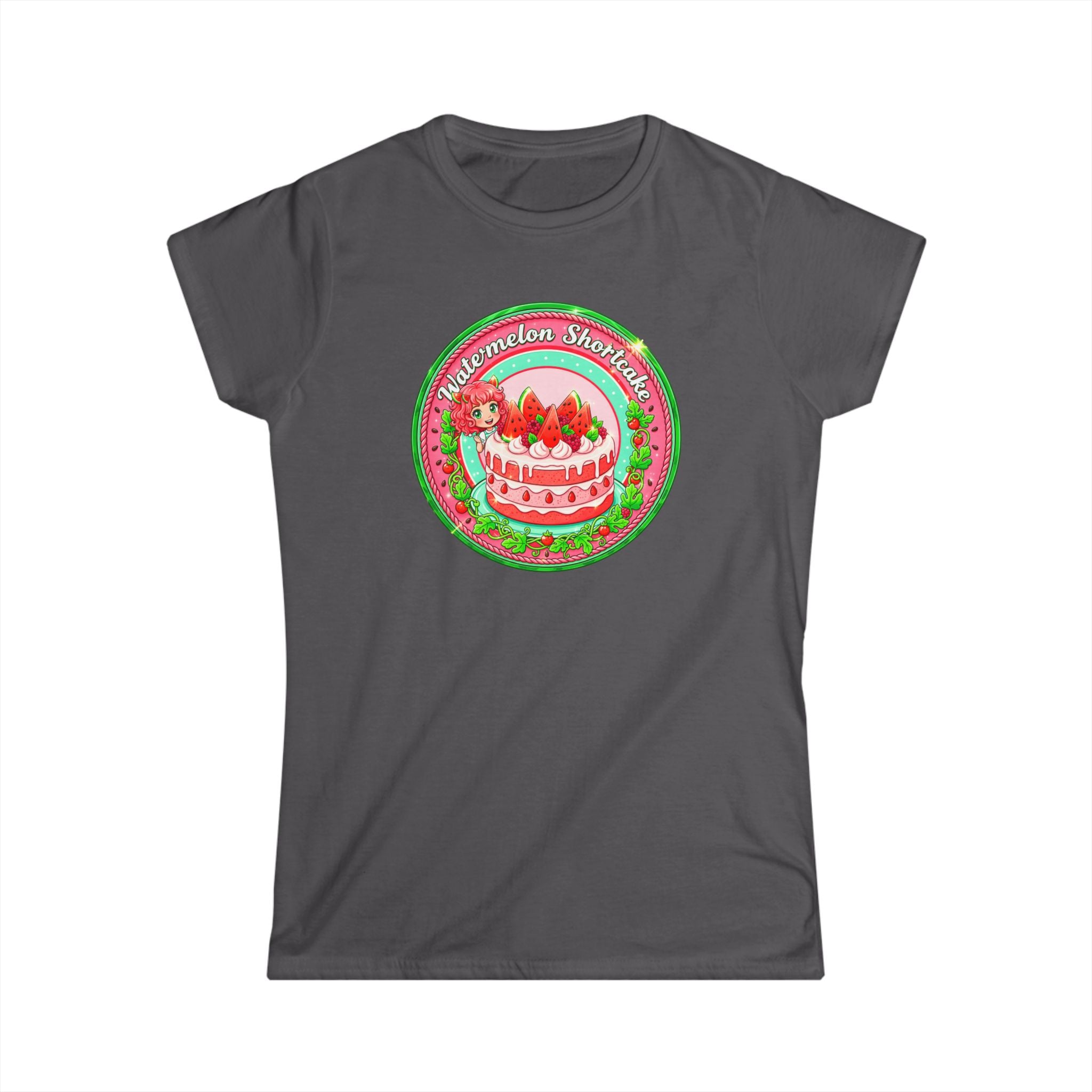 Watermelon Shortcake Vintage Circle Tee ''Watermelon Shortcake" Graphic Women's T-Shirt