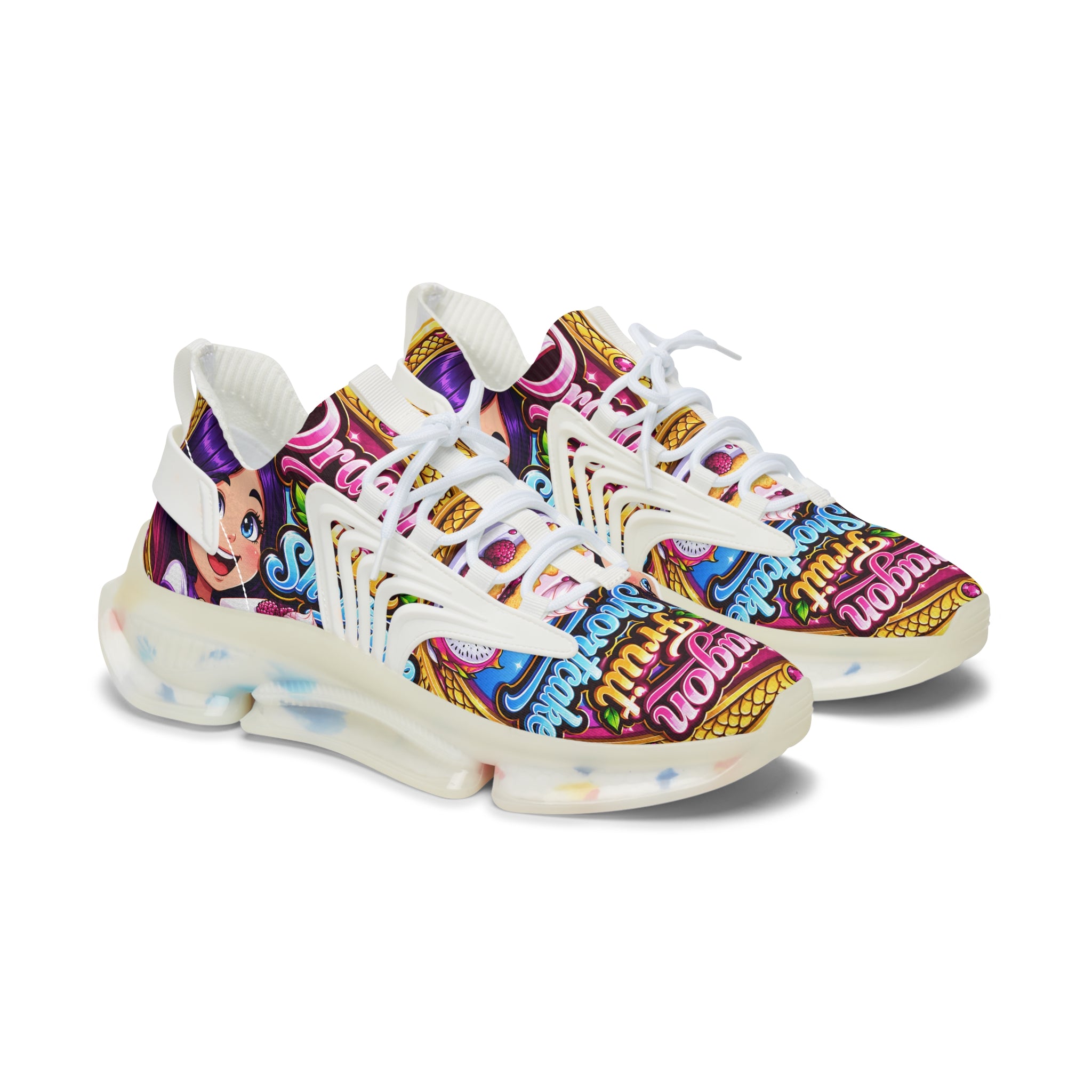 "Dragon Fruit Shortcake "Sneakers — Colorful Women's Mesh Athletic Shoes