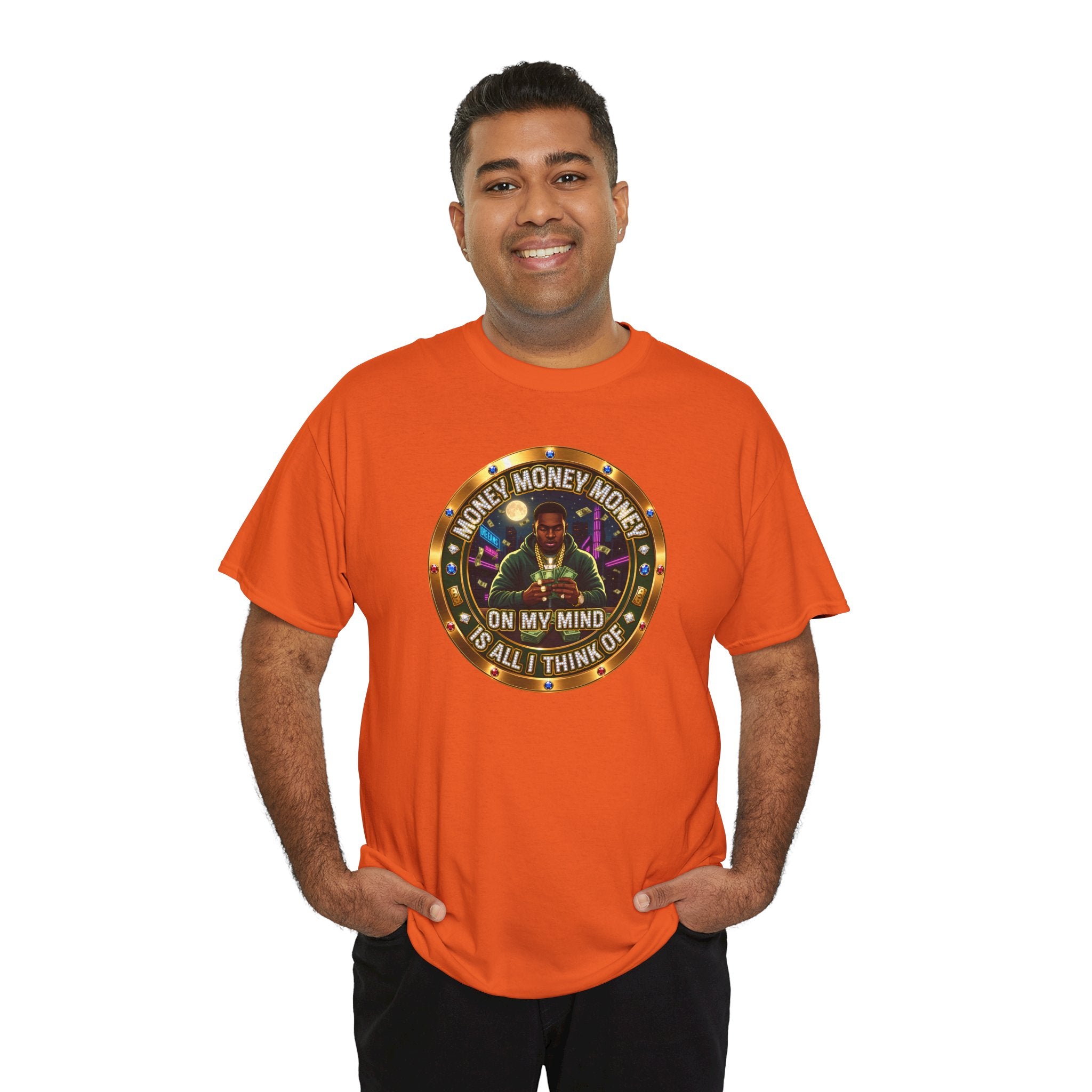 "Money On My Mind" Graphic Tee — Retro Casino Coin Design