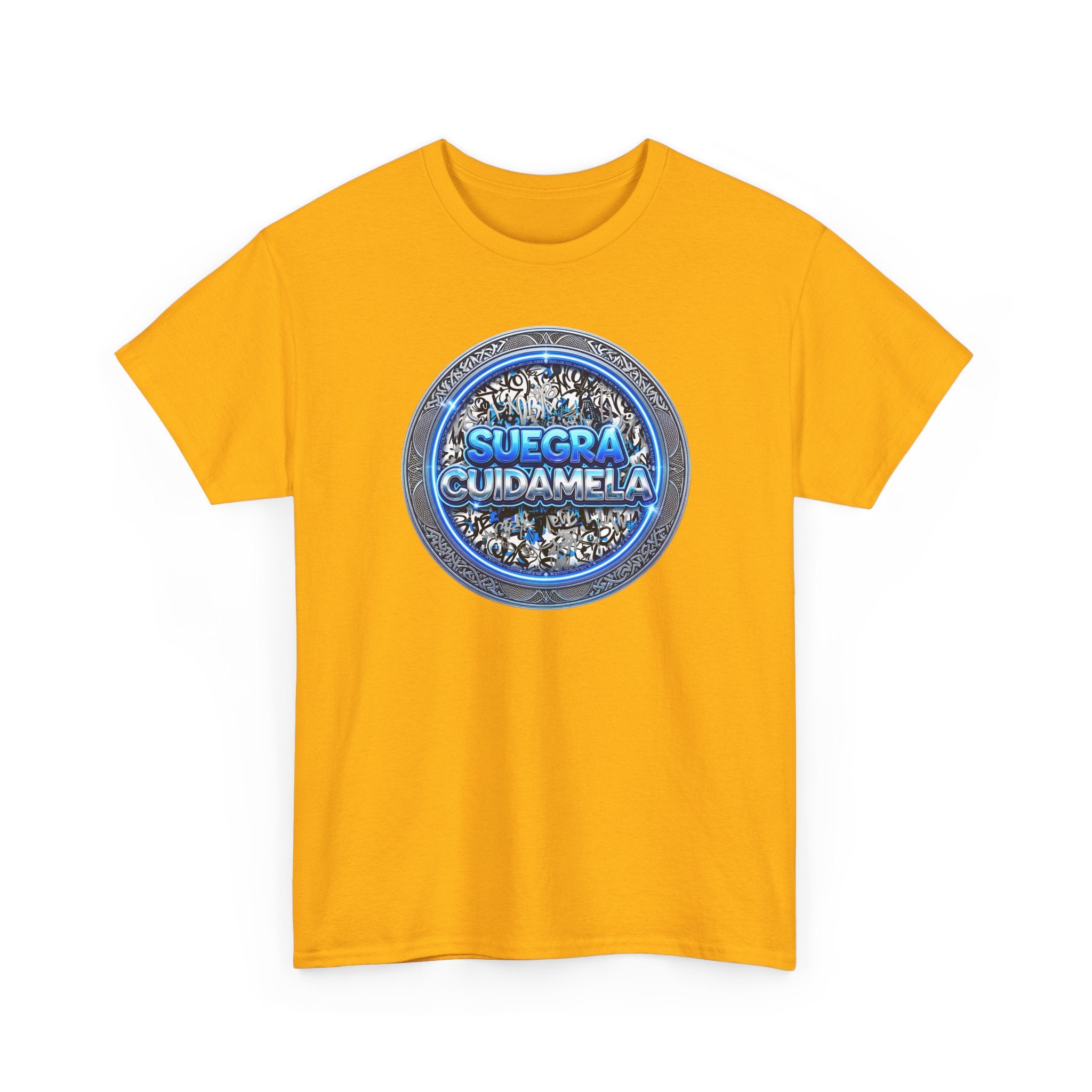 T-Shirt — Suegra Cuídame (Blue Floral Emblem)