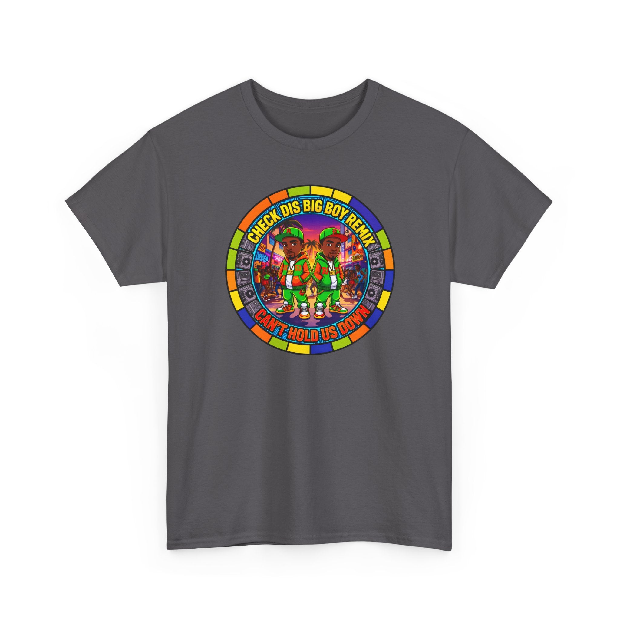 T-Shirt — "Check Dis Big Boy Remix" Colorful Cartoon Grap6hic Tee