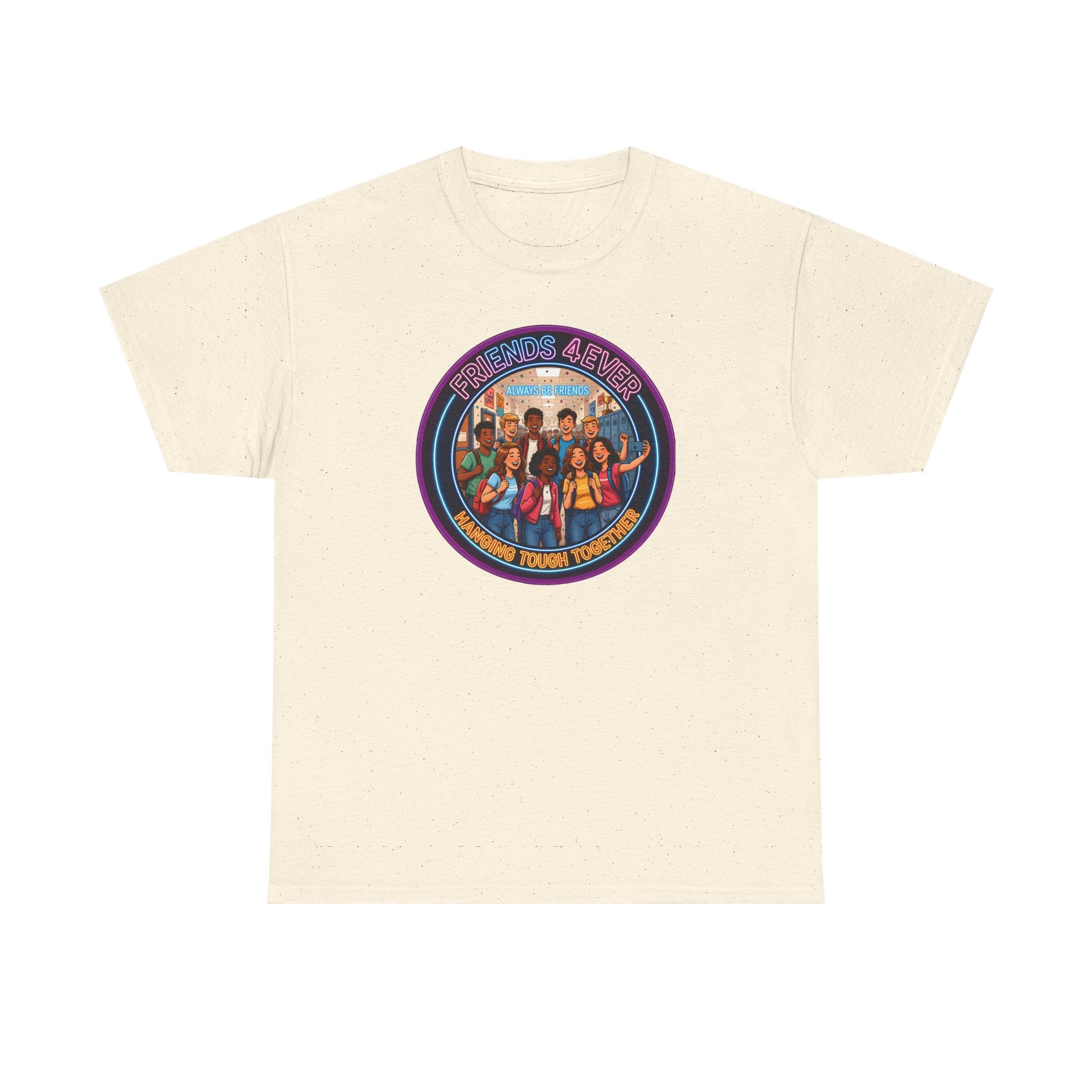 Graphic Tee — Retro Group Illustration "Friends Forever"