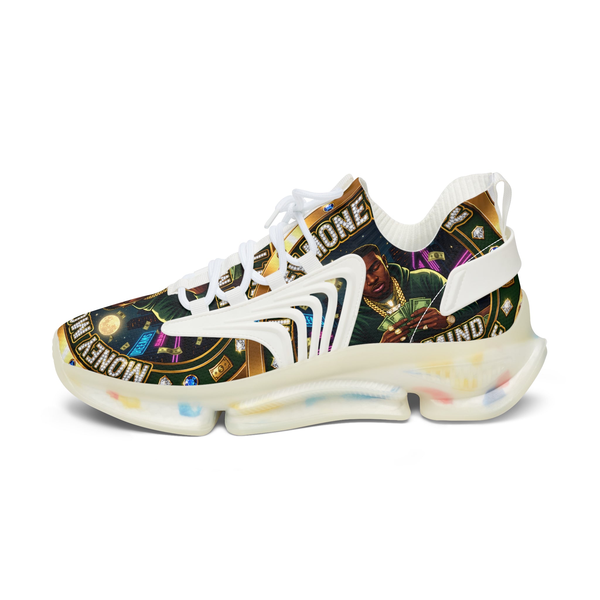 Men's Mesh Sneakers — 'Money' Graphic Women's Athletic Shoes