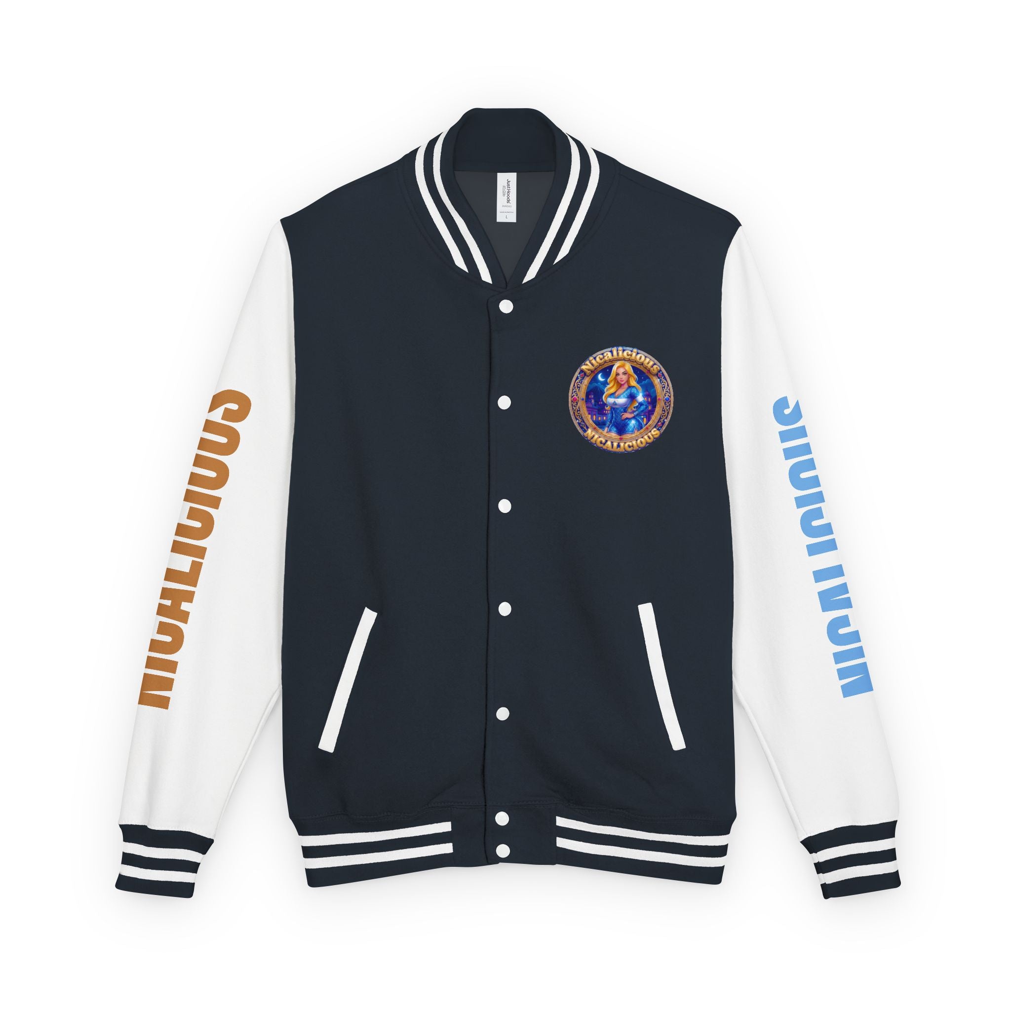 Letterman Jacket — 'Nicalicious' Retro Varsity Jacket with Angel Crest