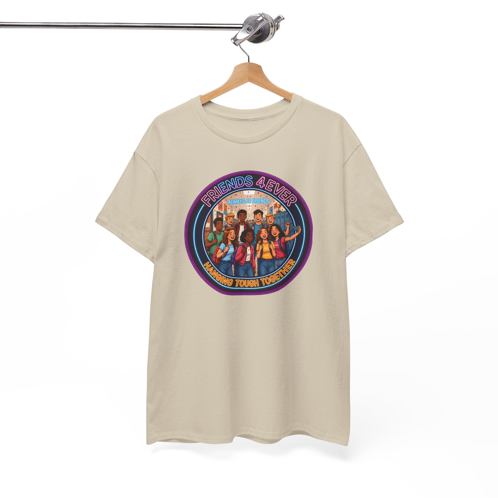 Graphic Tee — Retro Group Illustration "Friends Forever"