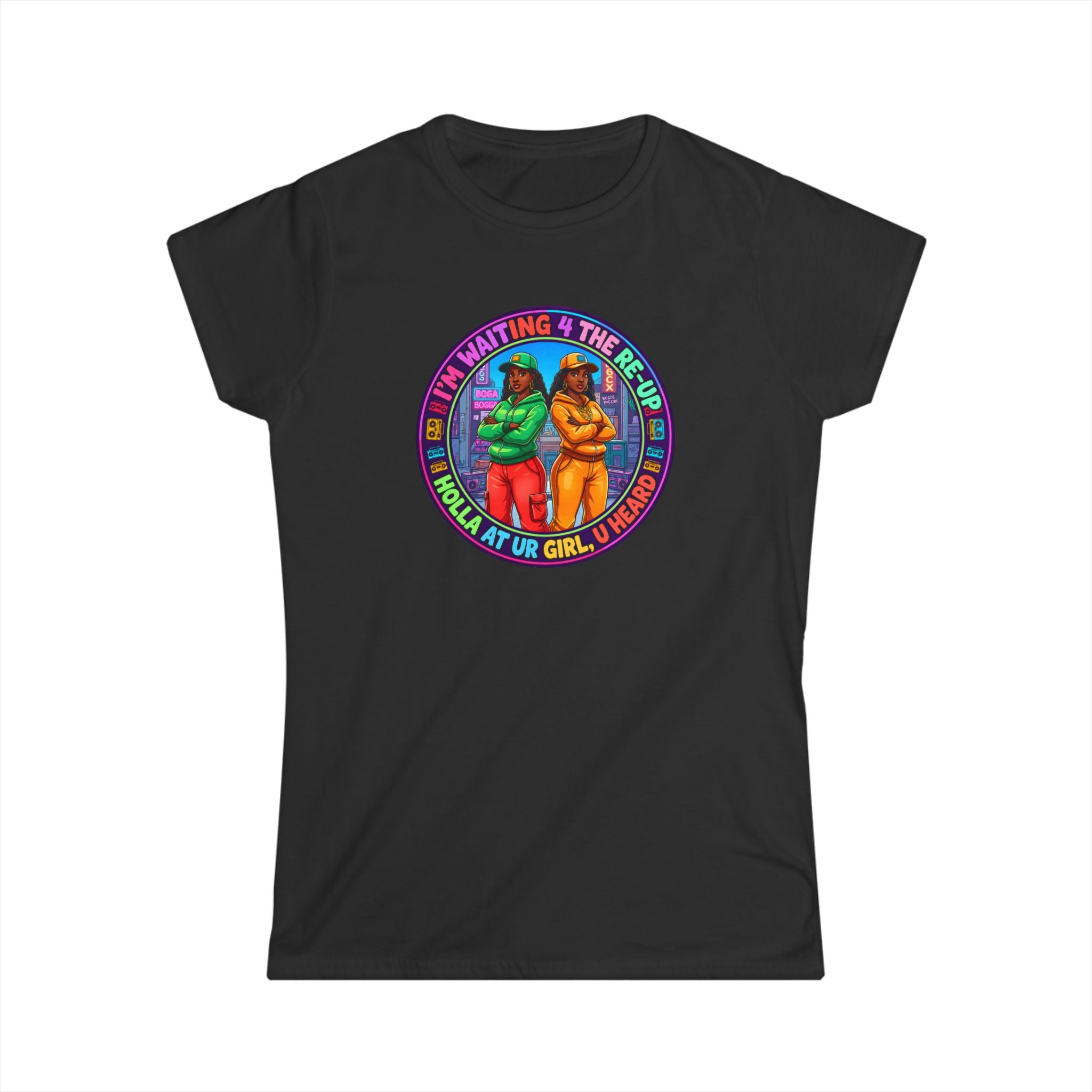 Women's Tee - Colorful Retro 'I'm Waiting 4 The ReUp' Graphic