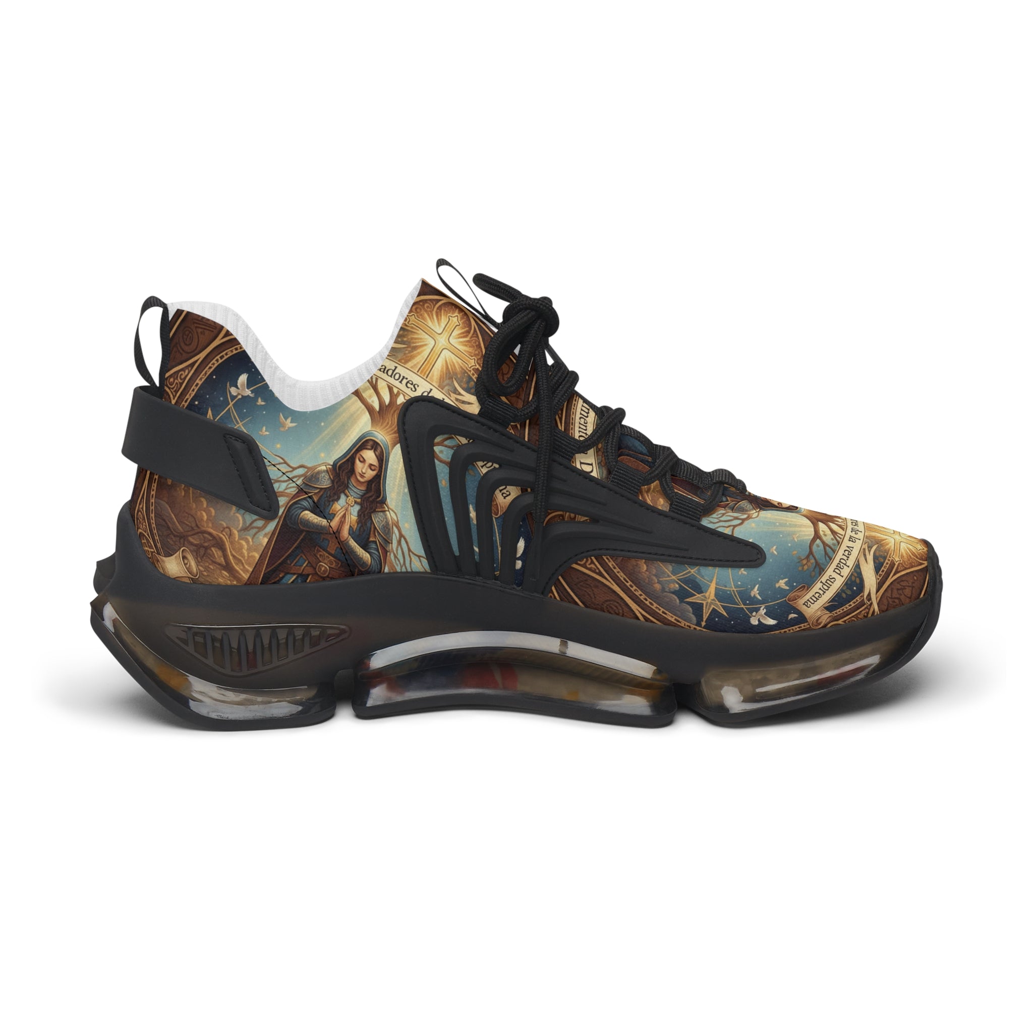 Women's Mesh Sneakers —" Buscadres y Fundadores De La Verdad Suprima"Inspirational Jesus Graphic Women’s Athletic Shoes
