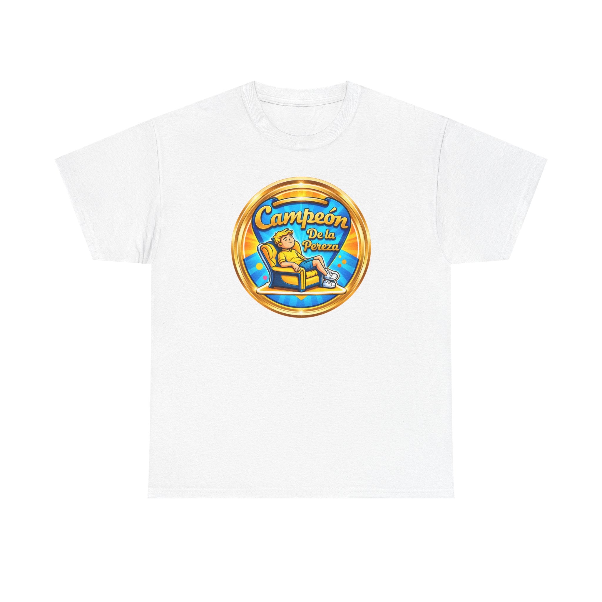 "Campeón De La Pereza" Tee — Gold Badge Adventure T‑Shirt