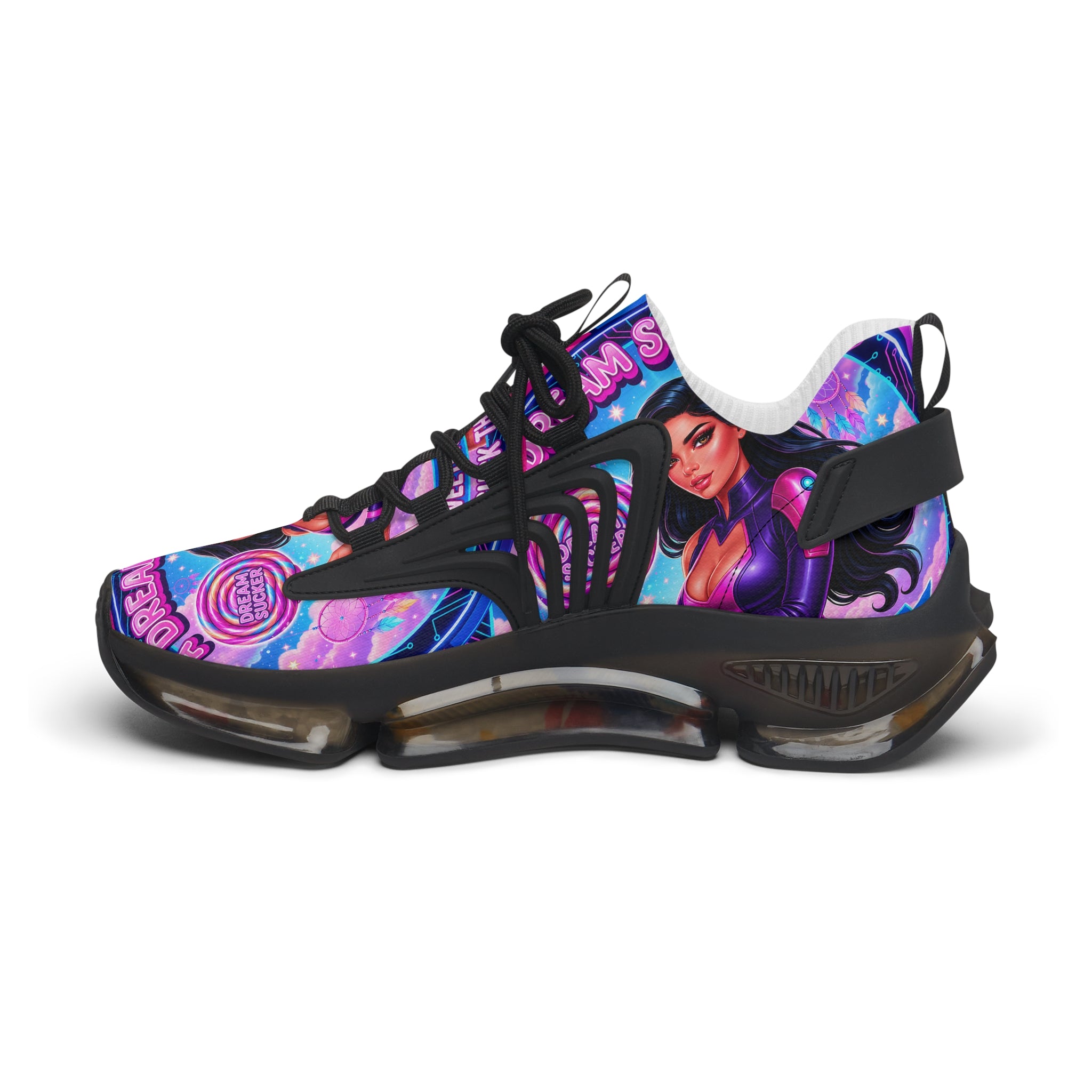 Women's Mesh Sneakers — Vibrant 'A Dream Sucker' Graphic Athletic Shoes