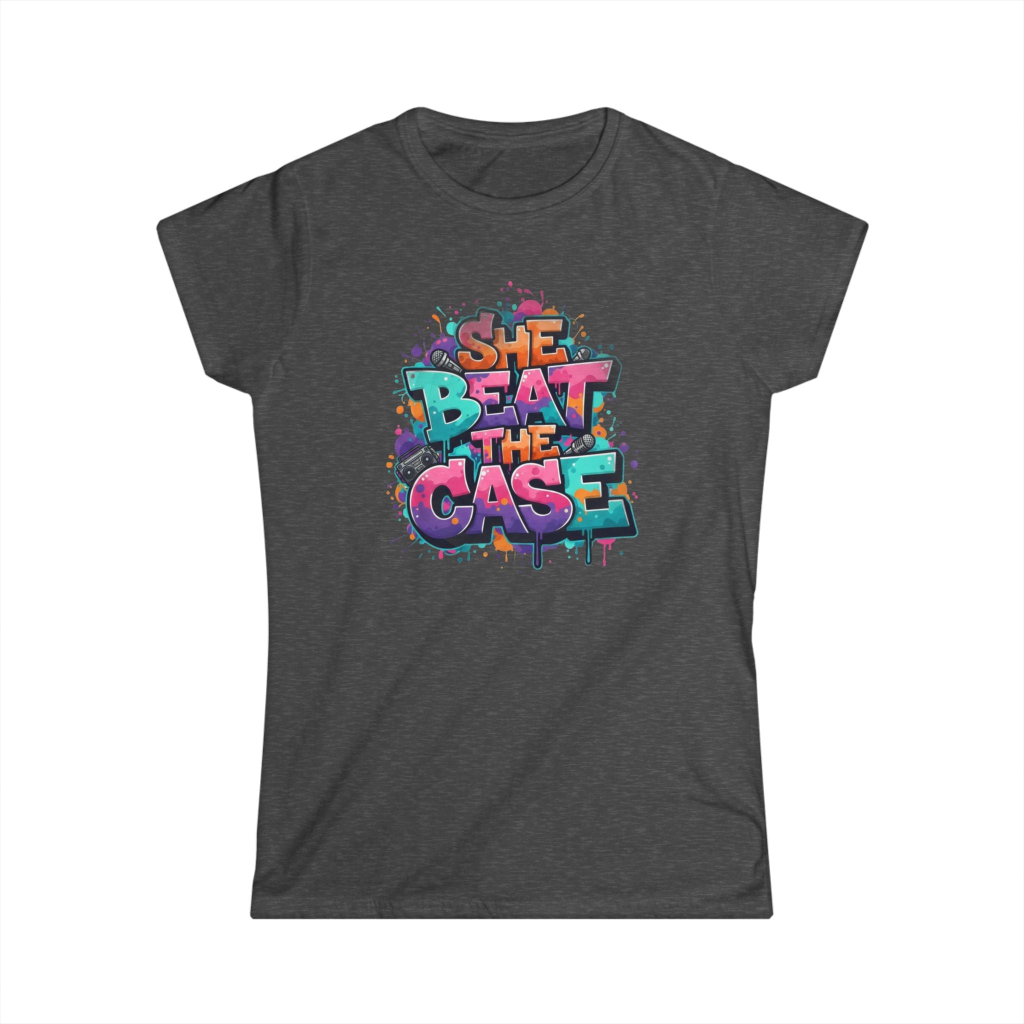 "She Beat the Case" Tee — Bold Graffiti Women’s Victory T-Shirt