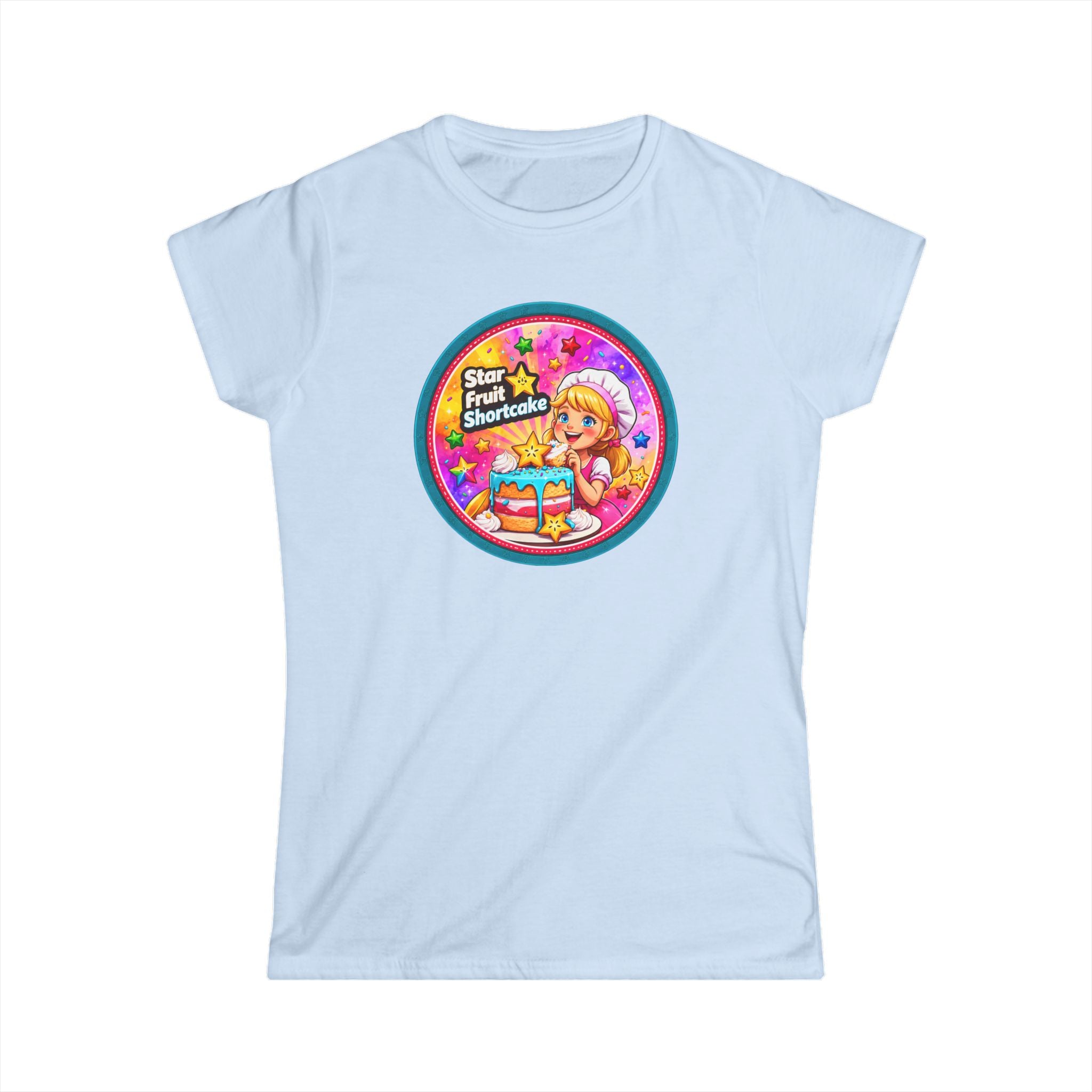 "Star Fruit Shortcake" Women's Tee — Cute Retro Dessert Graphic Shirt
