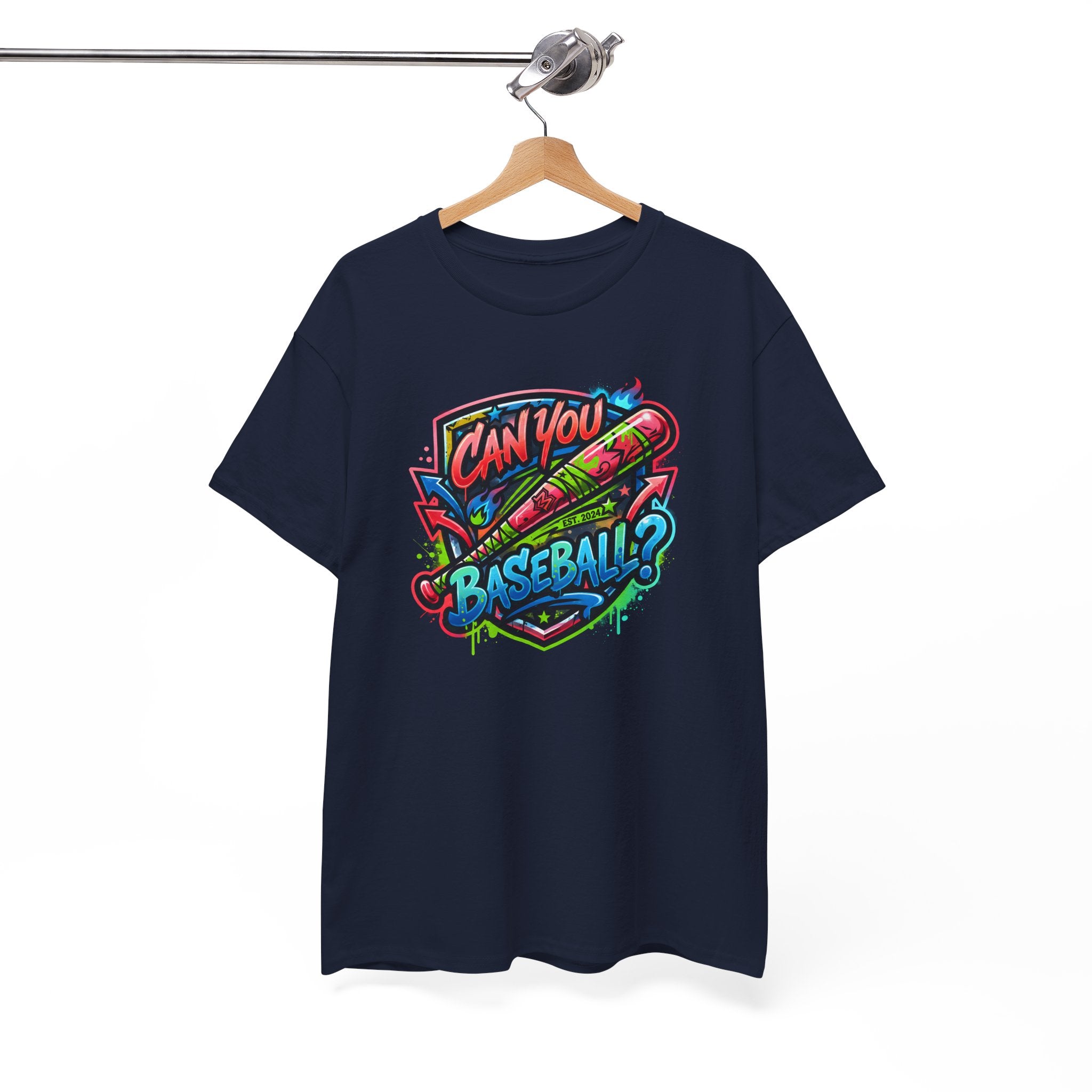 Can You Baseball? T-Shirt — Colorful Retro Baseball Graphic Tee