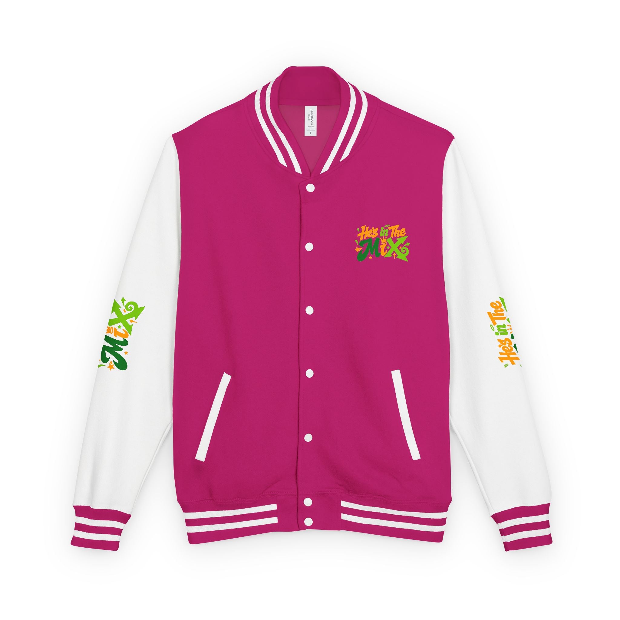 Letterman Jacket - "He's in the Mix" Retro Graffiti Varsity Jacket