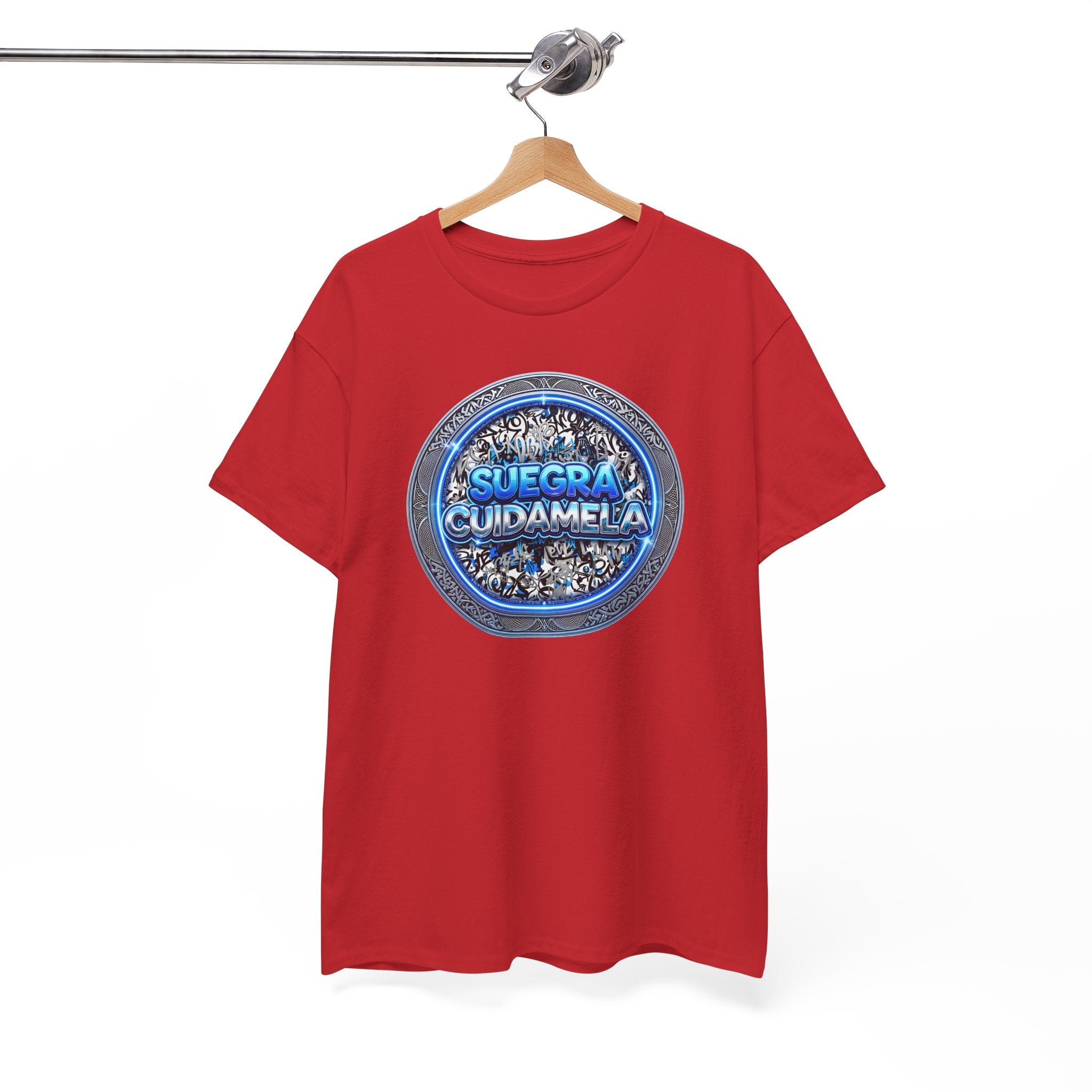 T-Shirt — Suegra Cuídame (Blue Floral Emblem)