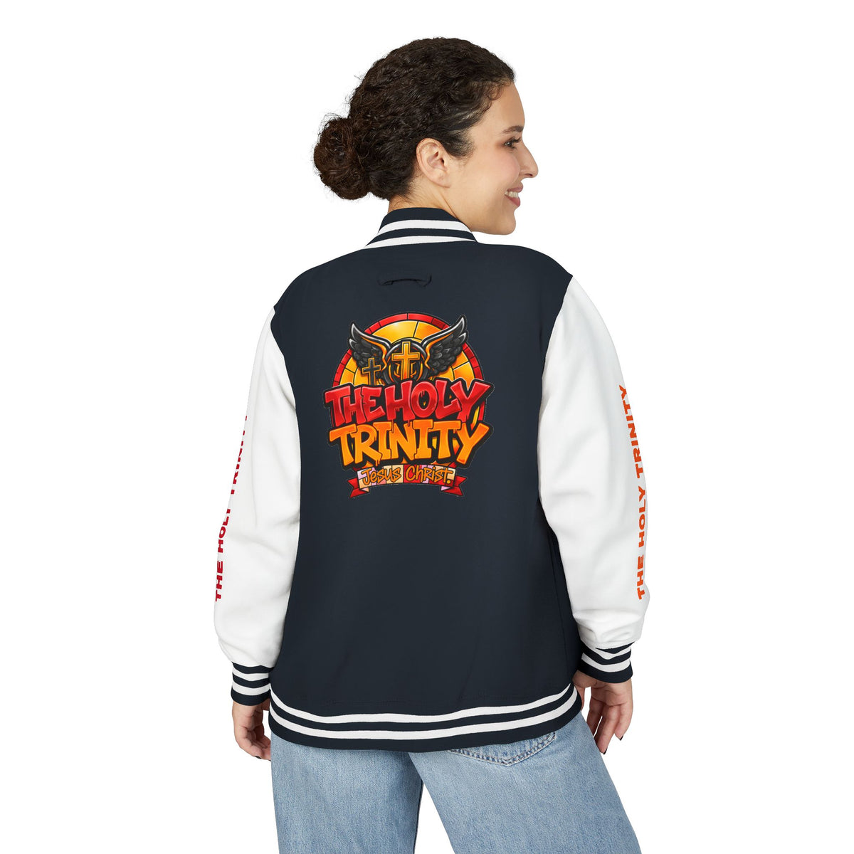Letterman Jacket — "The Holy Trinity "Graphic Varsity Jacket