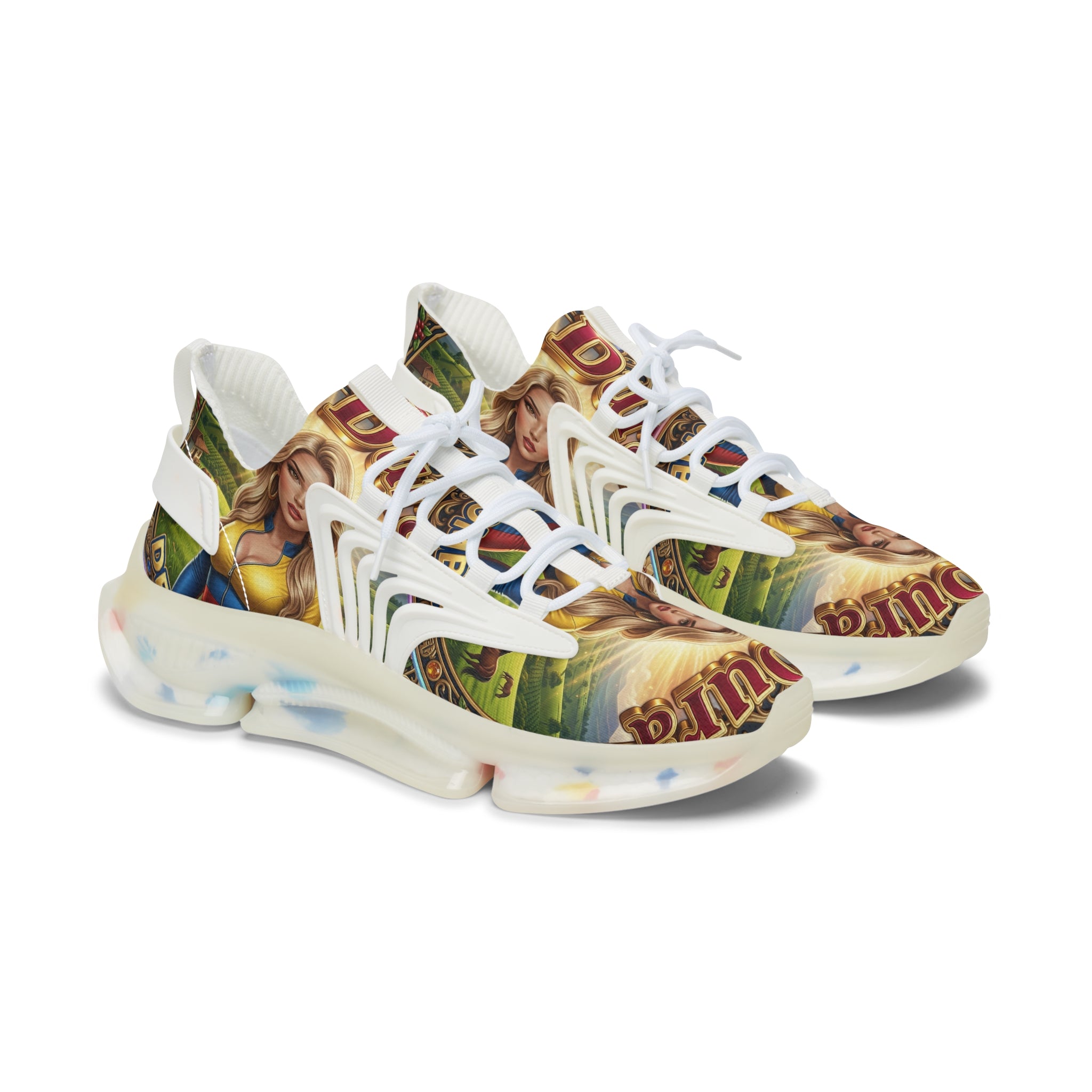 Women's Mesh Sneakers —"La Dura De Colombia " Vintage Country Girl Graphic Athletic Shoes