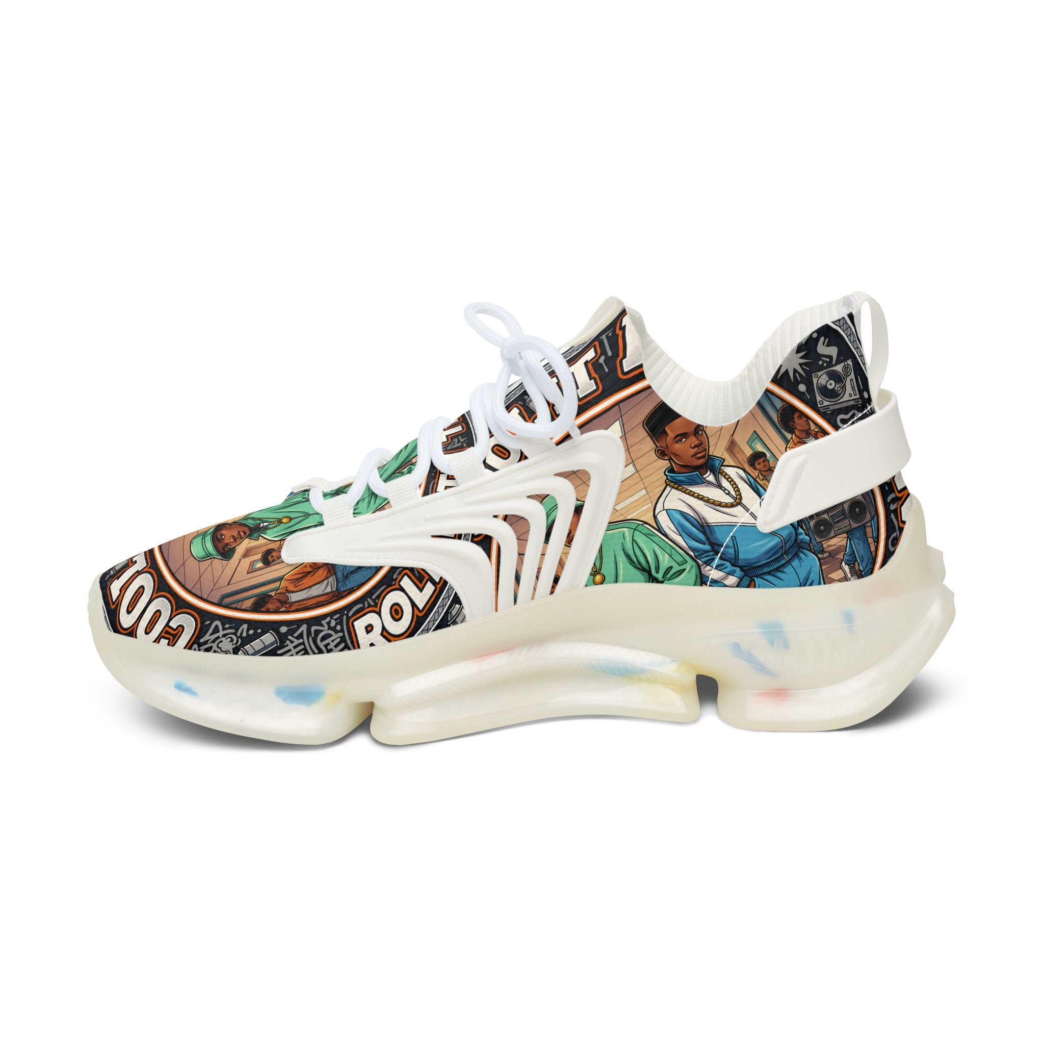 Men's Mesh Sneakers — Vintage 'Cool It Now' Graphic  Athletic Shoes