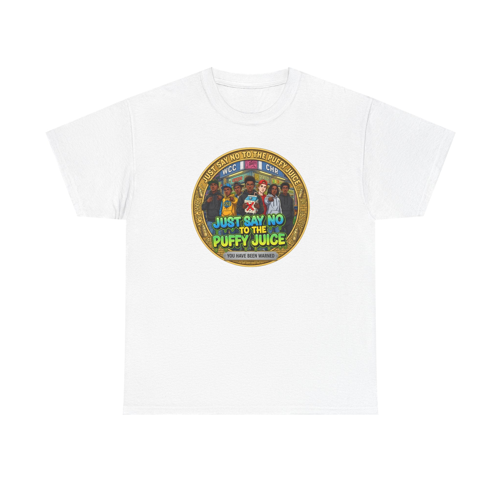 T-Shirt — "Just Say No to the Puffy Juice" Retro Anti-Vape Graphic Tee