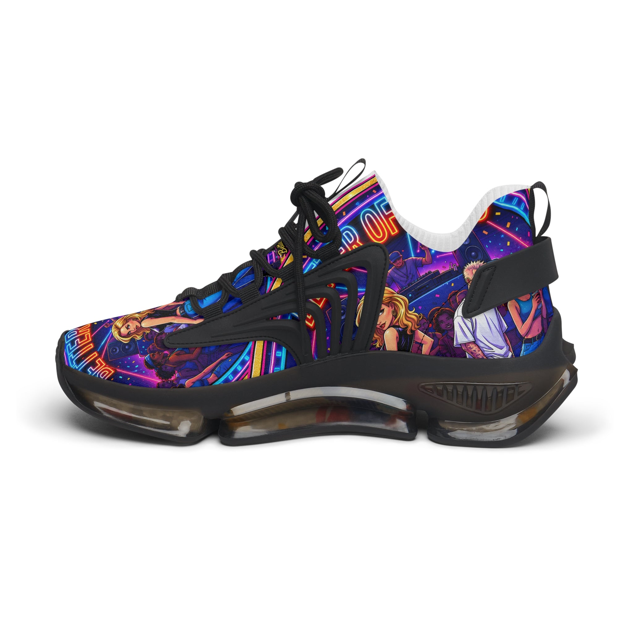 Mesh Sneakers — Retro Neon Graphic Women’s Trainers